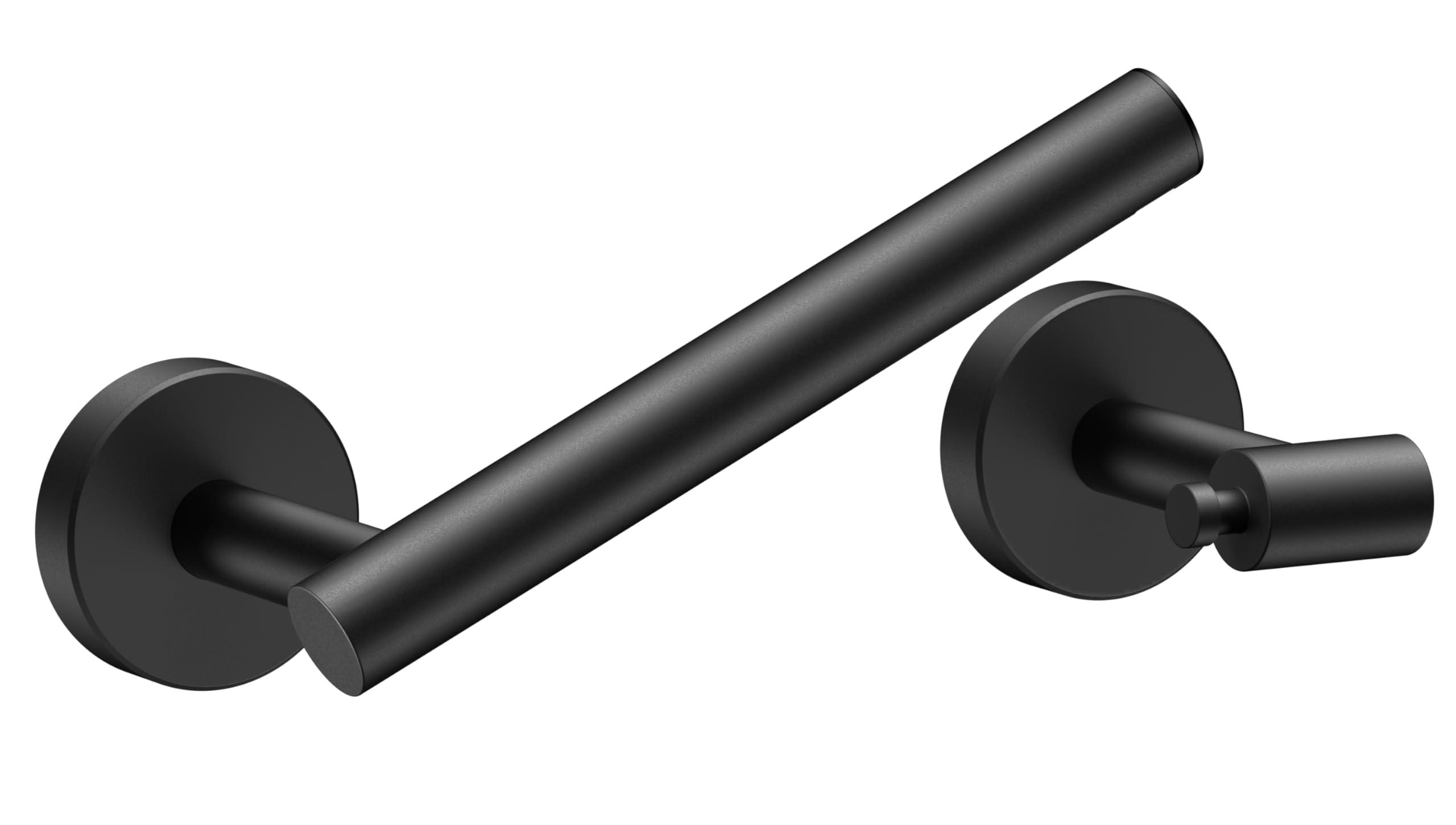 FORIOUS Toilet Paper Holder Wall Mount, Stainless Steel Rustproof Double Post Pivoting Tissue Roll Holder for Bathroom, Commercial Toilet Paper Dispenser (1, Matte Black) - Image 7