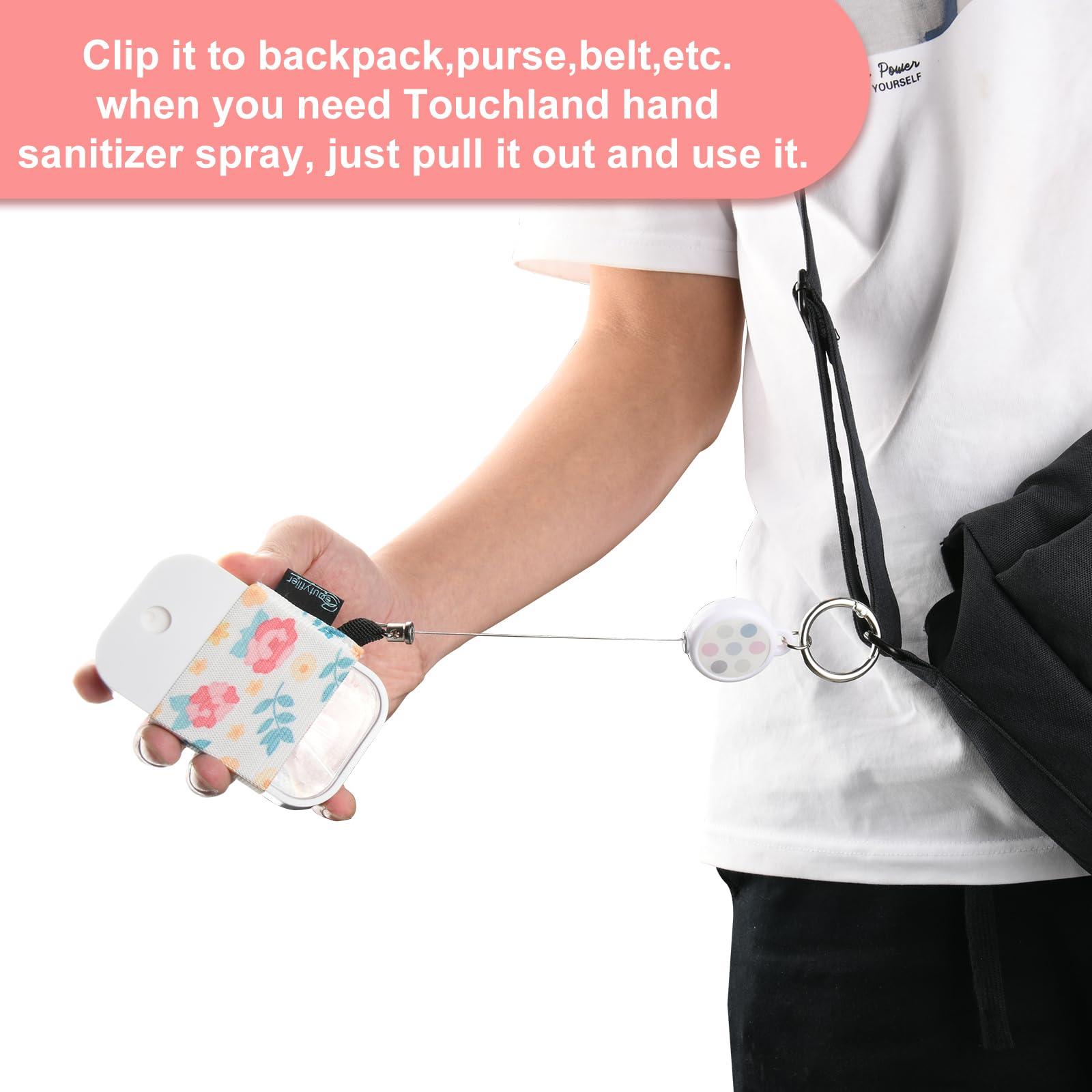 Beautyflier Pack of 4 Elastic Sleeve for Touchland Power Mist and Glow Mist 1FL OZ Hand Sanitizer Spray, Exquisite Patterns Holder Sleeve with Keychain, Perfectly for Travel (Sleeve Only) - Image 5