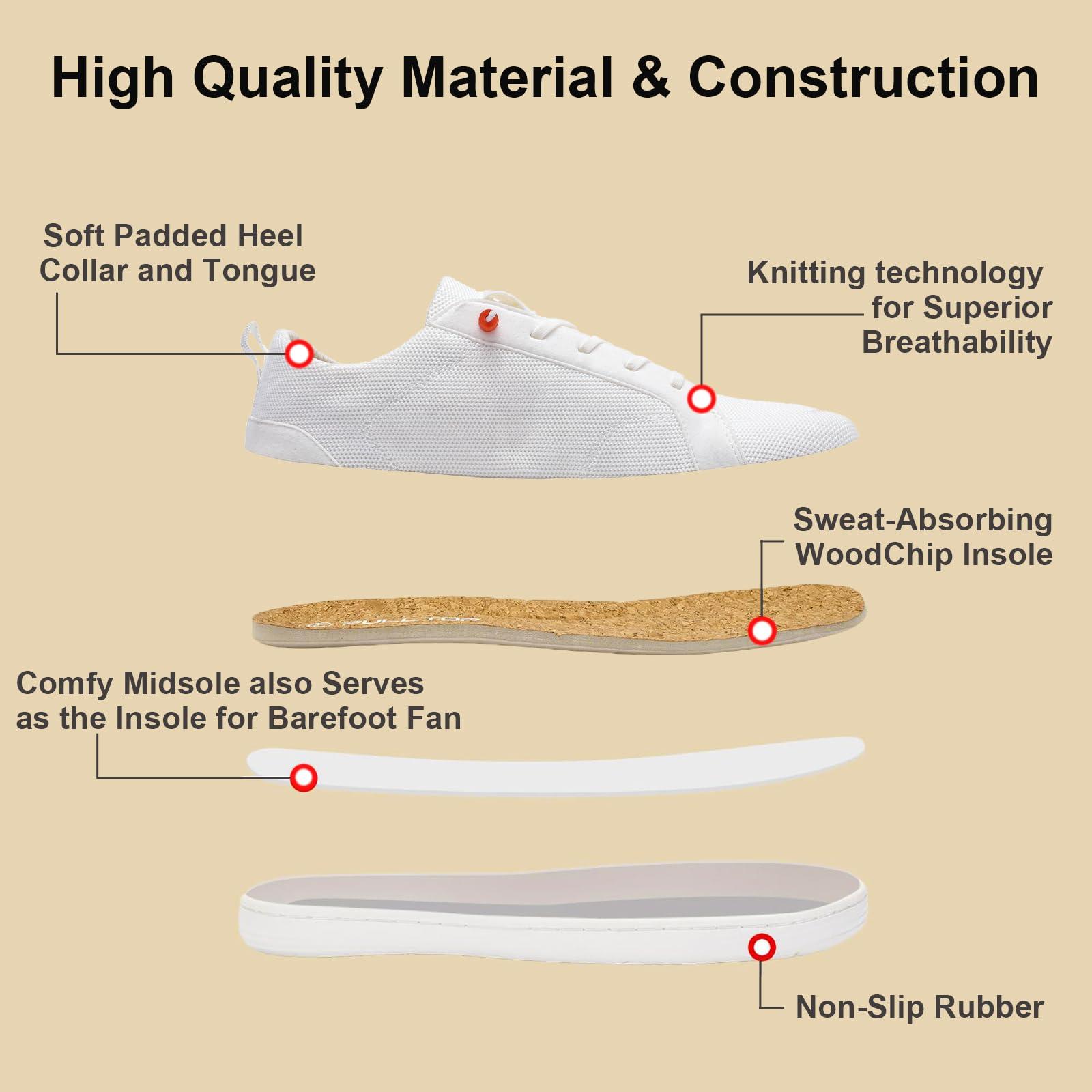 Men's Barefoot Wide Toe Box Shoes - Minimalist Barefoot Shoes with Zero Drop Sole Extra Wide Slip on Walking Shoes for Men - Image 4