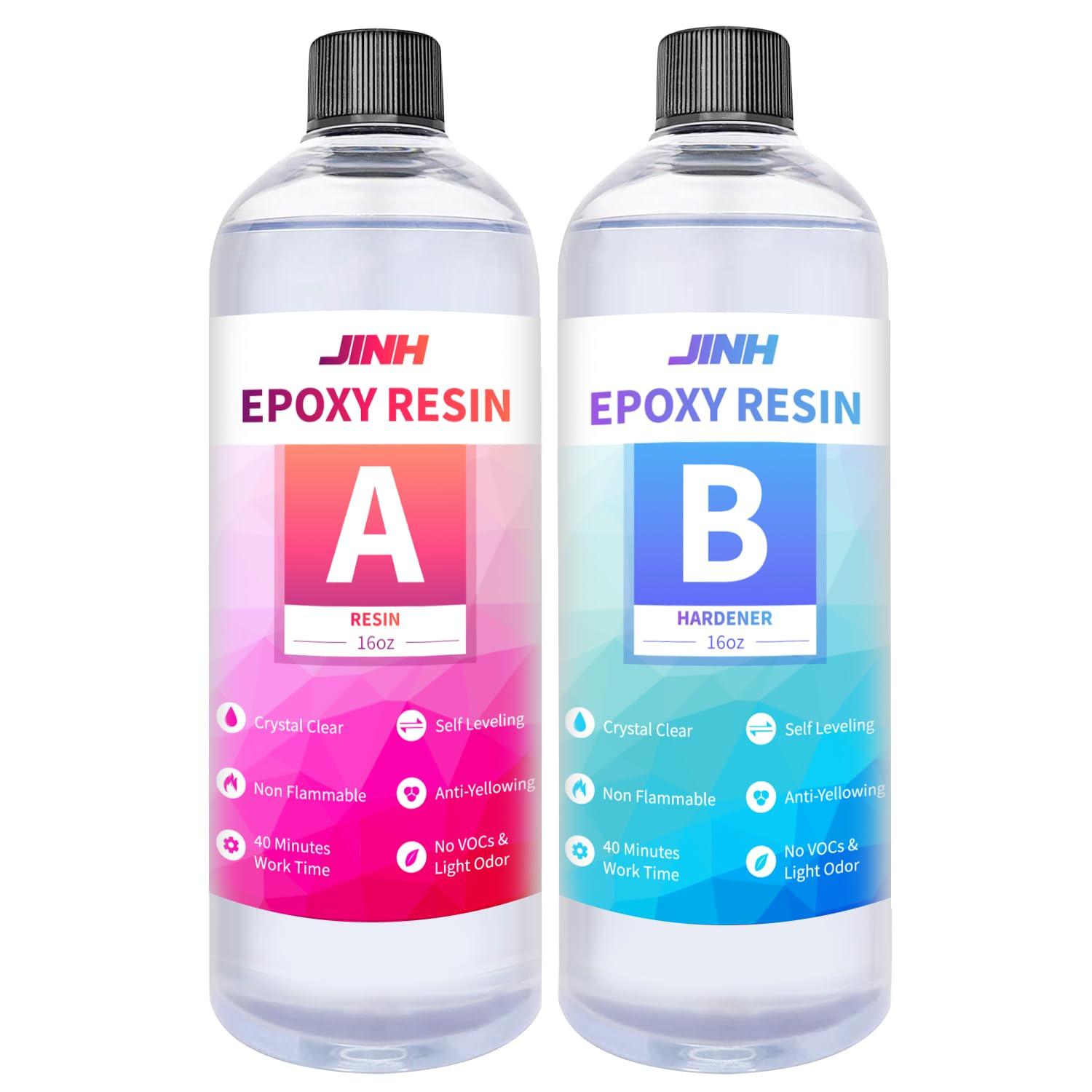 Epoxy Resin Kit Two Part 32 oz Crystal Clear Non-Yellowing Self-Leveling High Gloss UV & Heat Resistant Art/Craft/River Tables Beginner Friendly - Image 2