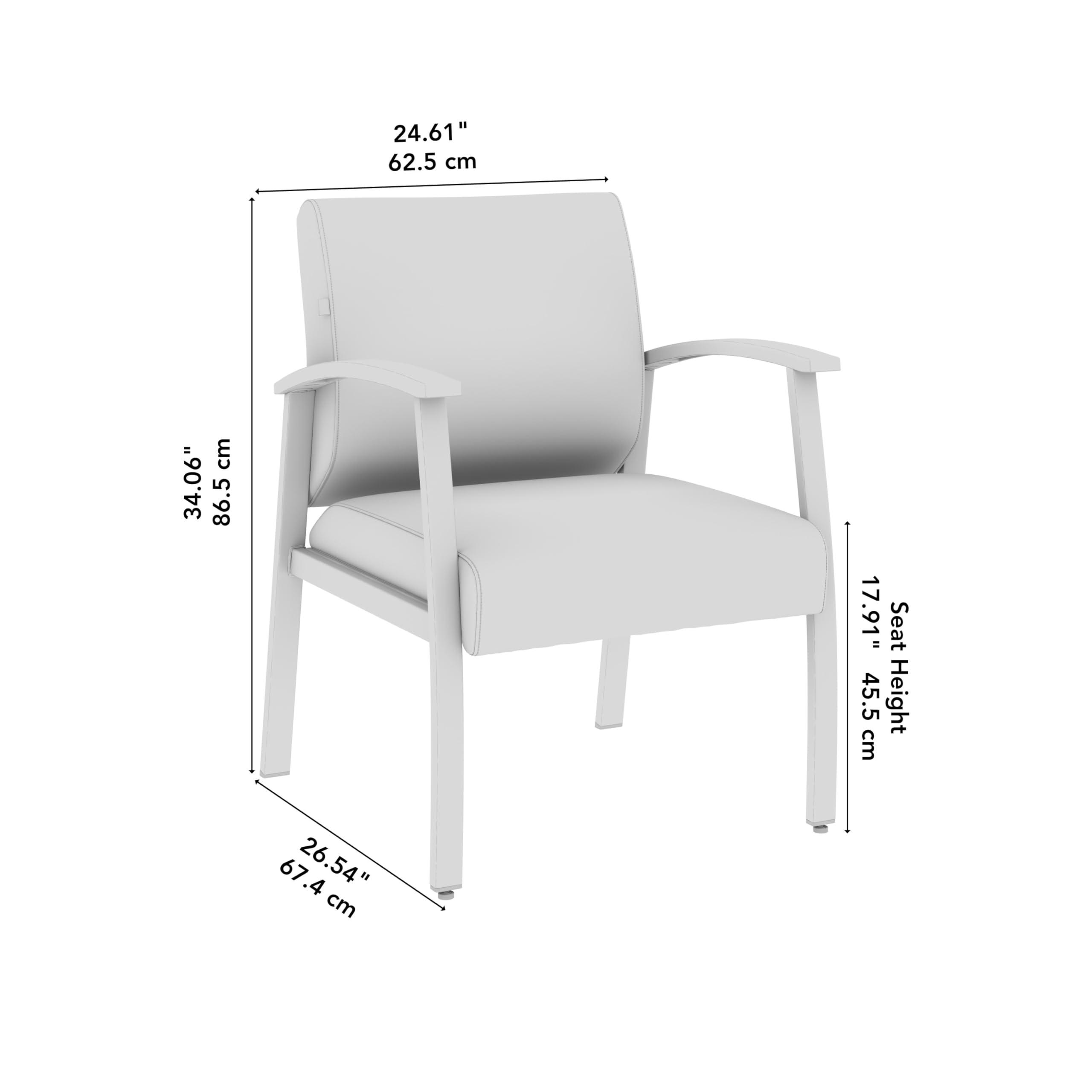 Bush Business Furniture Arrive Waiting Room Guest Chair with Arms in Light Gray Vinyl, Reception Area Seating for Office and Lobby - Image 3