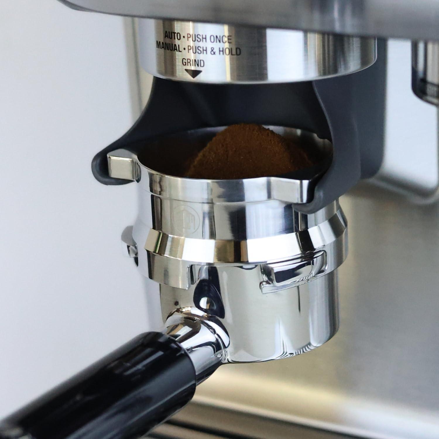 54mm Bottomless Portafilter 3 Ears ABS Handle – Fits Breville Barista Express, Bambino, Impress, Duo Temp Pro and Infuser – Includes 18g Filter Basket Hands-Free Dosing Funnel & 1.7mm Puck Screen - Image 4