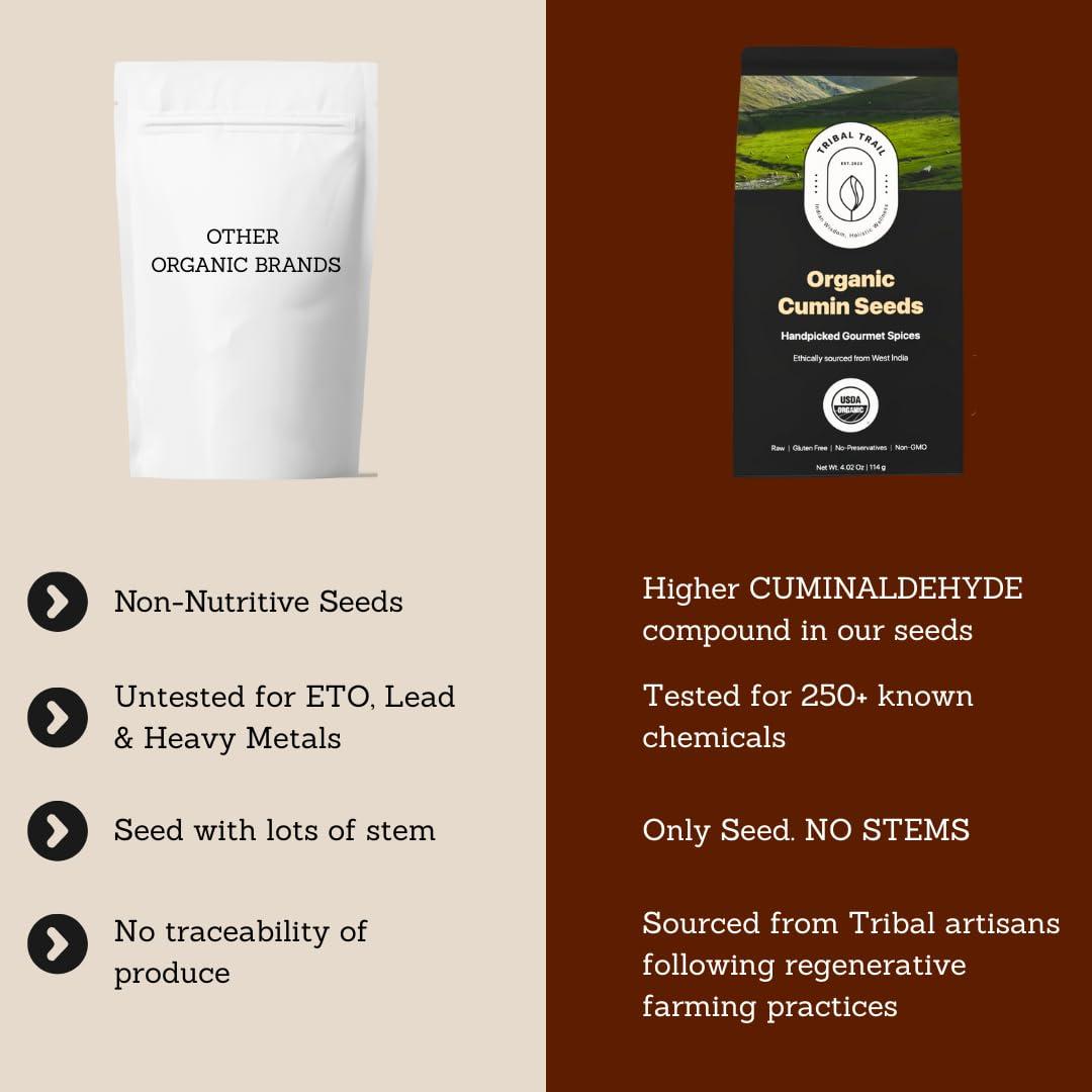 Tribal Trail Cumin Seeds Whole Organic | 4.02 oz | USDA Organic & Non-GMO | Indian Origin | Recyclable Kraft Bags | Best for Cooking, Seasoning & Spice Blends - Image 7