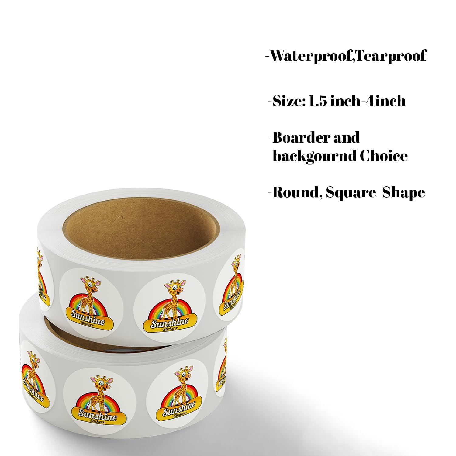 Customize Your own Stickers/Labels with Any Design and Logo-Personalize Your Business stickers-50+ roll Variety of Shapes, Sizes, Backgrounds, and Text Options - Image 3