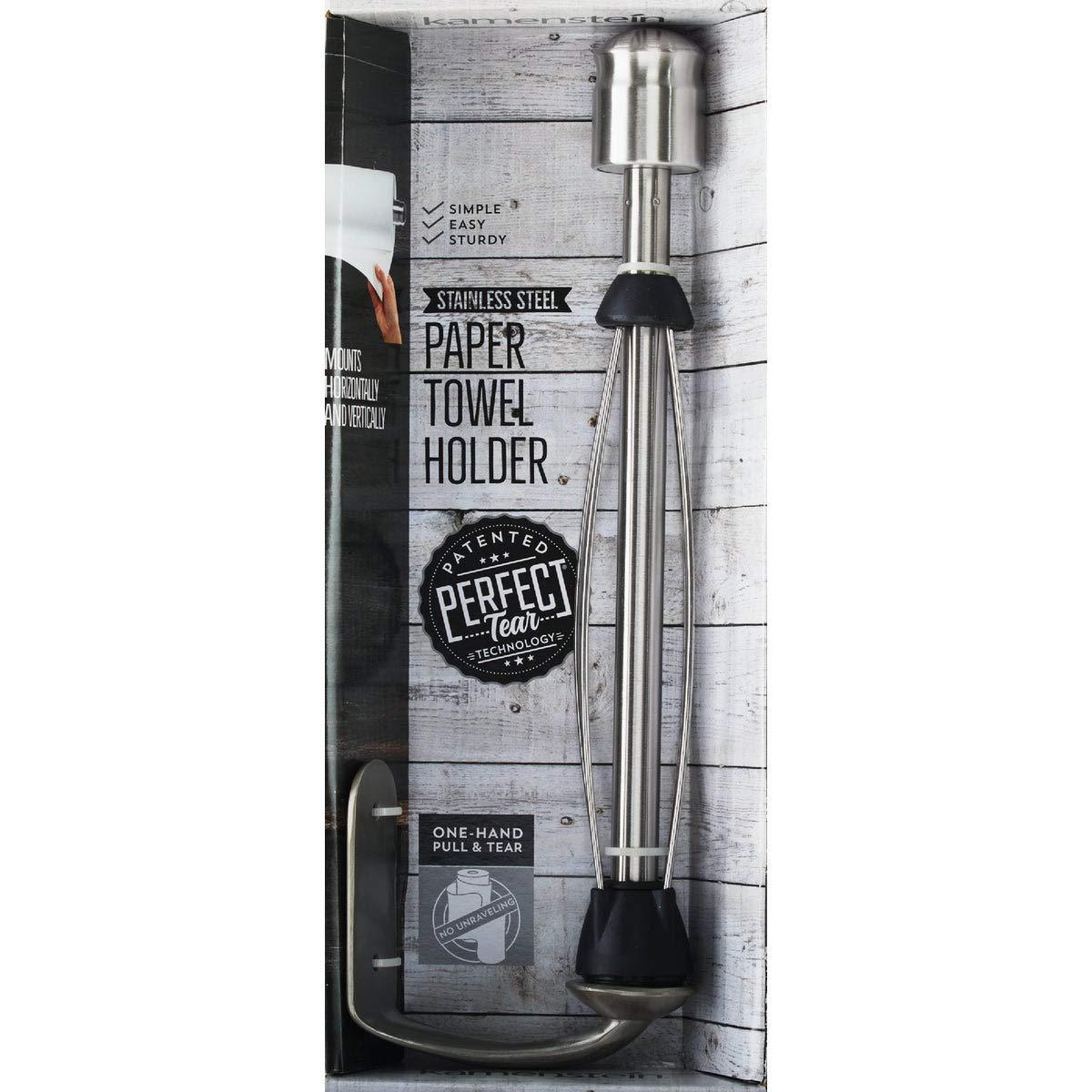 Kamenstein 4554ASB Perfect Tear Patented Wall Mount Paper Towel Holder with Rounded Finial, 14-Inch, Silver - Image 3