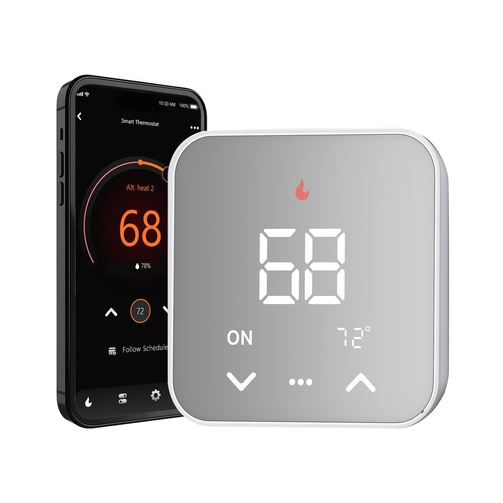 Smart Thermostat for House, WiFi Programmable Thermostat, Compatible with Alexa and Google Assistant, Remote Control Tuya/Smart Life, 𝗖-𝗪𝗶𝗿𝗲 𝗥𝗲𝗾𝘂𝗶𝗿𝗲𝗱