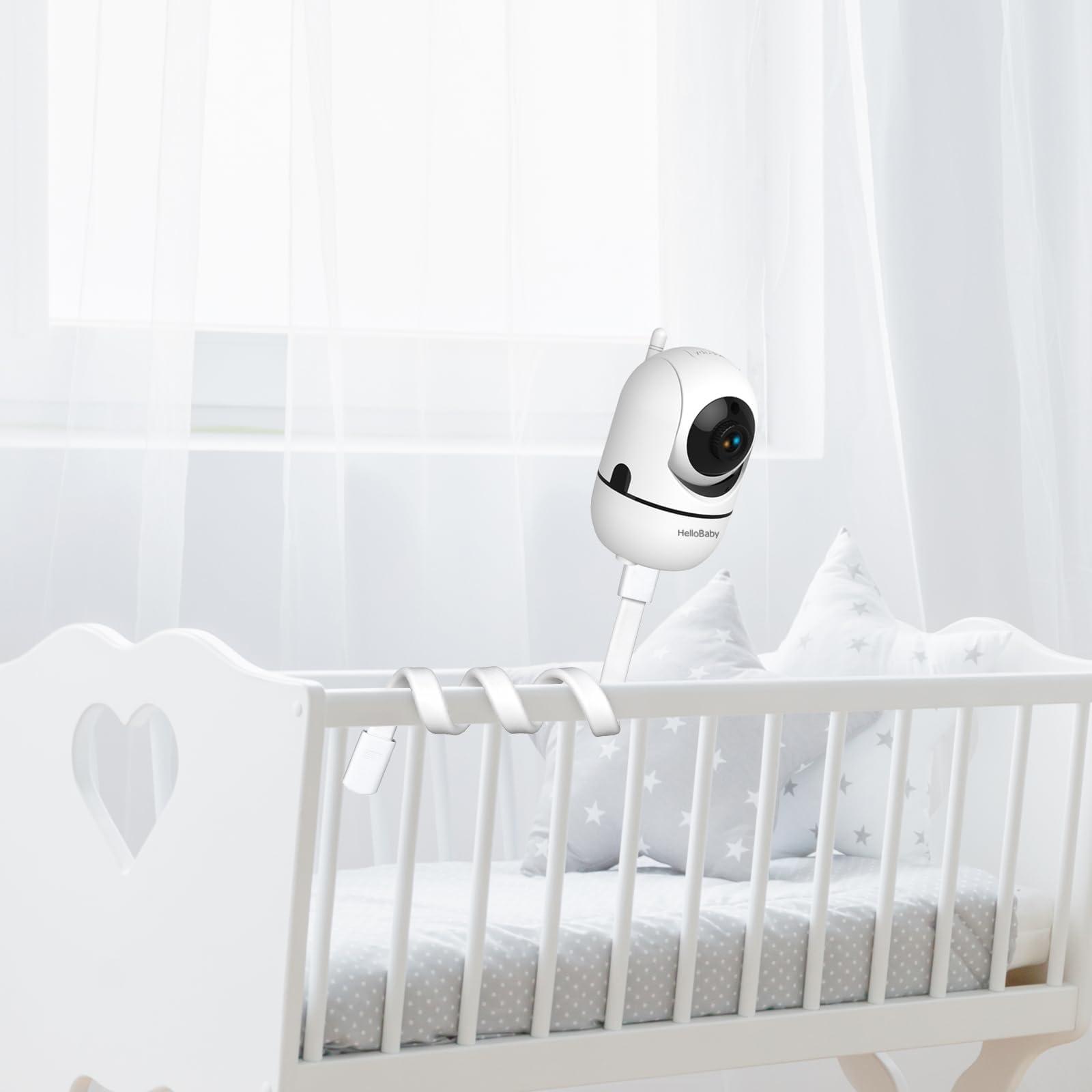 HelloBaby Baby Monitor Mount for HB6550/ Pro/ HB6560/ HB65/ HB6339/ HB40/ HB6081/ HB66/ HB6351, 20 Inch Flexible Arm Bracket, Sturdy Camera Holder Attaches to Crib Cot Shelves, No Tools or Wall Damage - Image 2