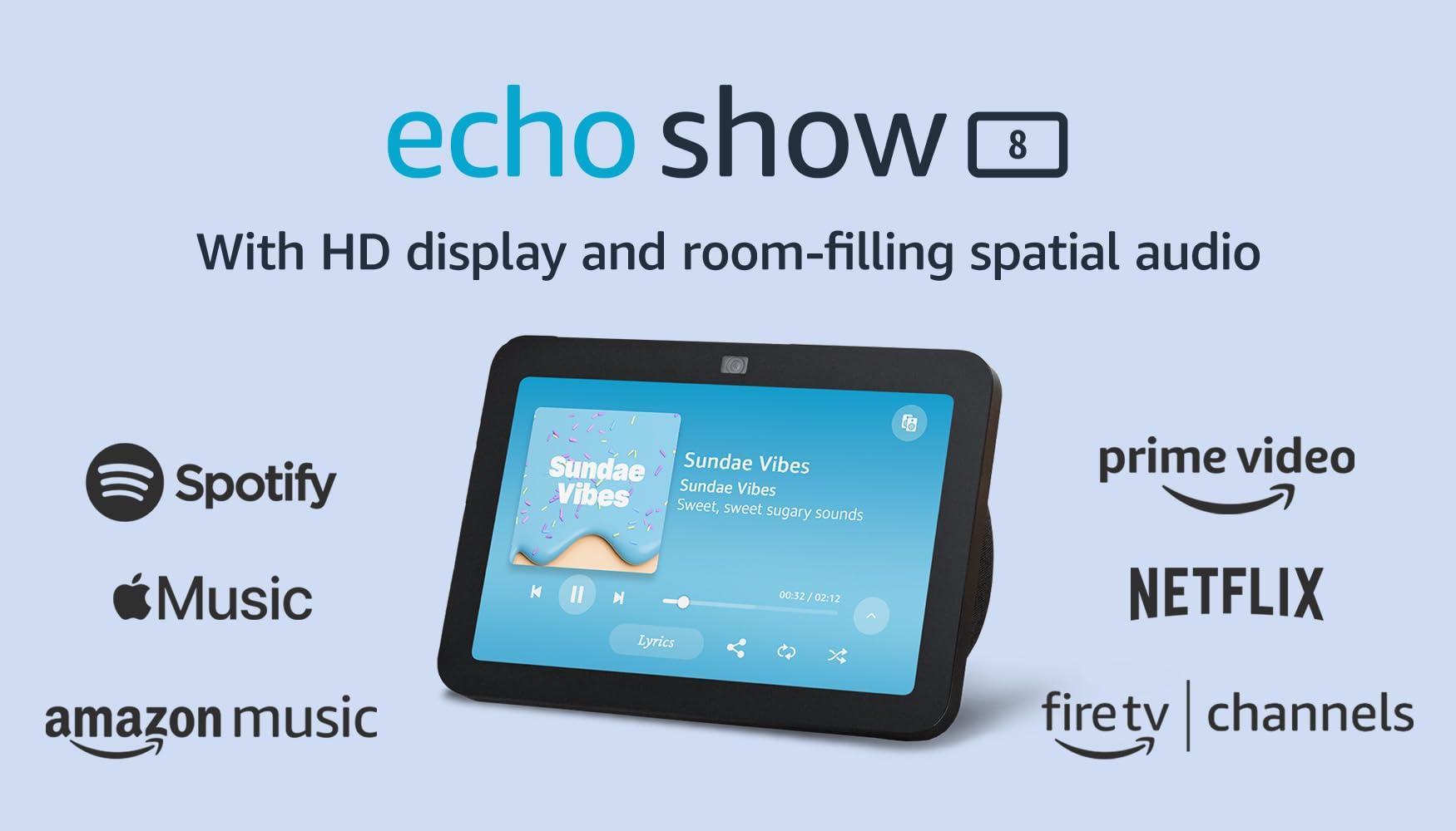Amazon Echo Show 8 (newest model), With Spatial Audio, Smart Home Hub, and Alexa, Charcoal - Image 8