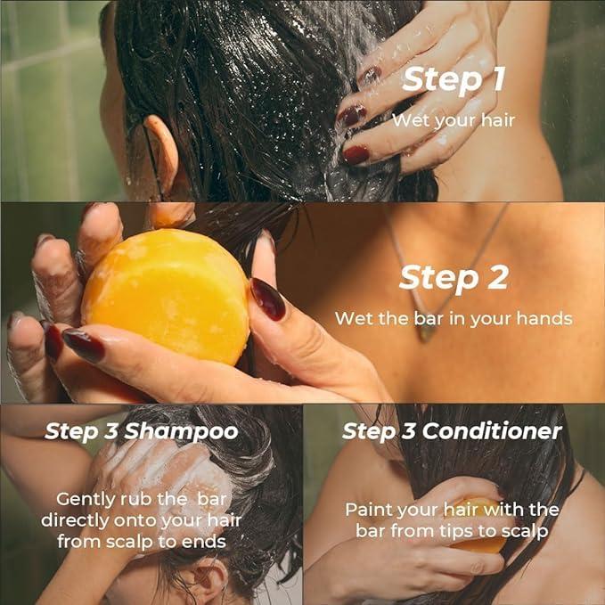 The Earthling Co. Shampoo & Conditioner Bar Set - Promote Hair Growth, Strengthen & Volumize All Hair Types - Paraben & Sulfate Free Formula with Natural Ingredients for Dry Hair (Vanilla Coconut) - Image 5