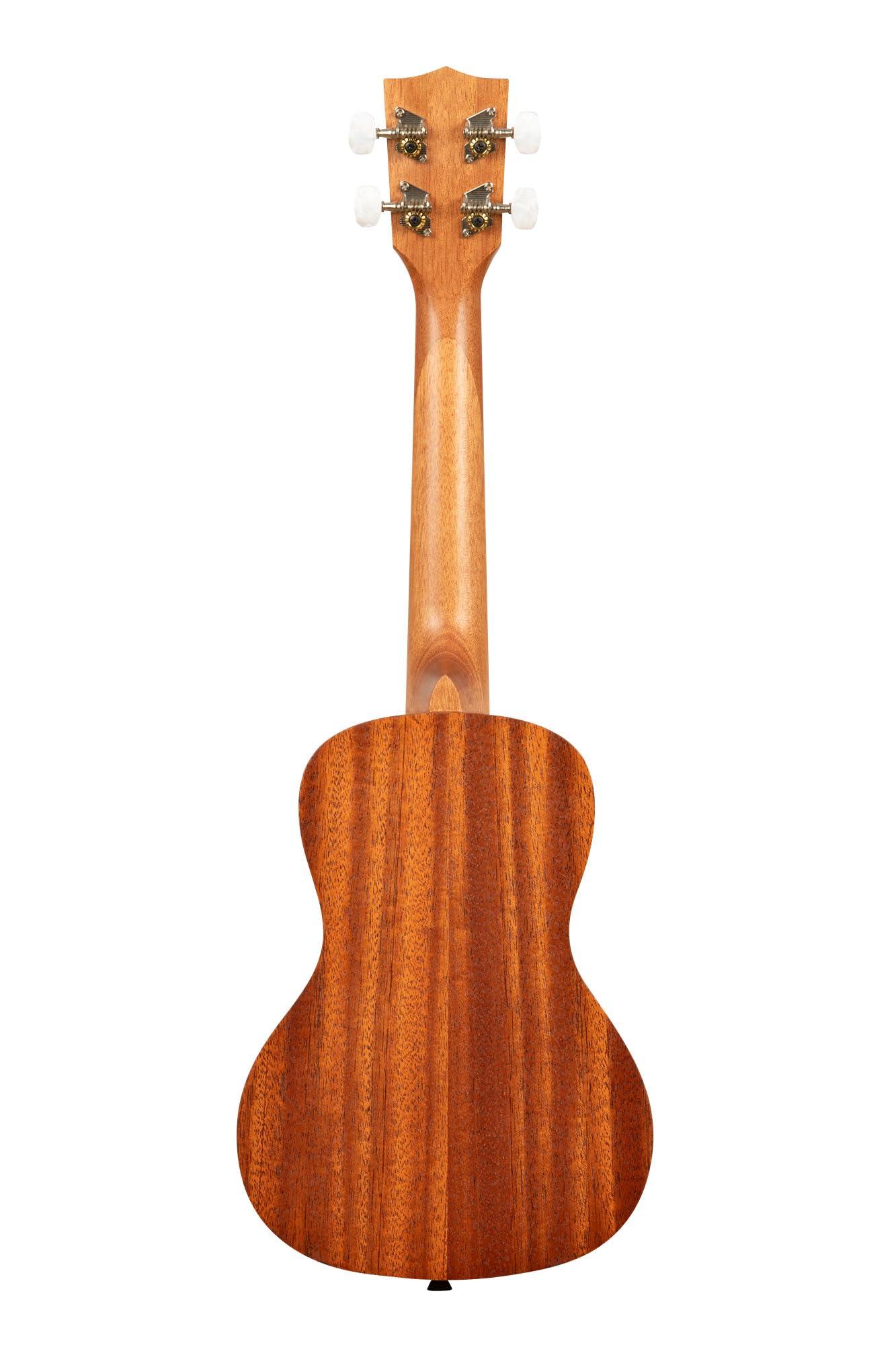 Kala Brand Music Co., 4-String Ukulele, Right, Stained Mahogany with Ivory Graphic, Concert (KA-Hibiscus-C_W/Bag) - Image 4