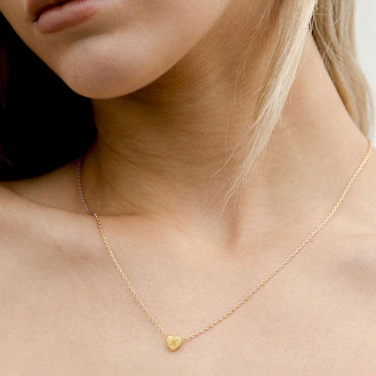 PORPI-JOJO Initial Necklace for Women Letter Necklaces for Girls Dainty Gold Heart Pendant for Little Girls Birthday Gifts for Teens - Image 4