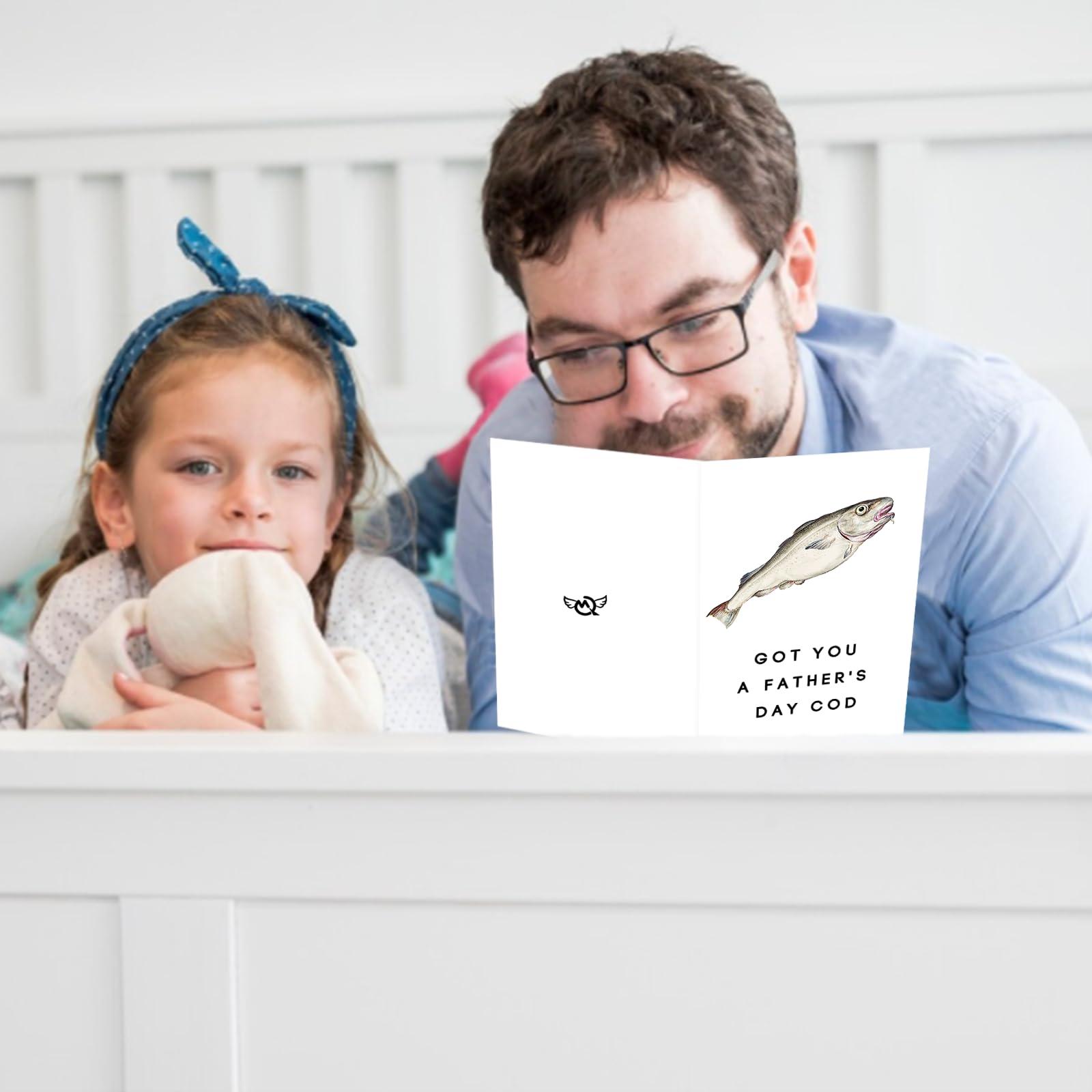 MQMRYeto Fishing Father's Day Card For Dad, Got You A Father's Day Cod, Funny Father's Day Card, Father's Day Card Pun, Fathers Day Idea Gift For Men Him - Image 4