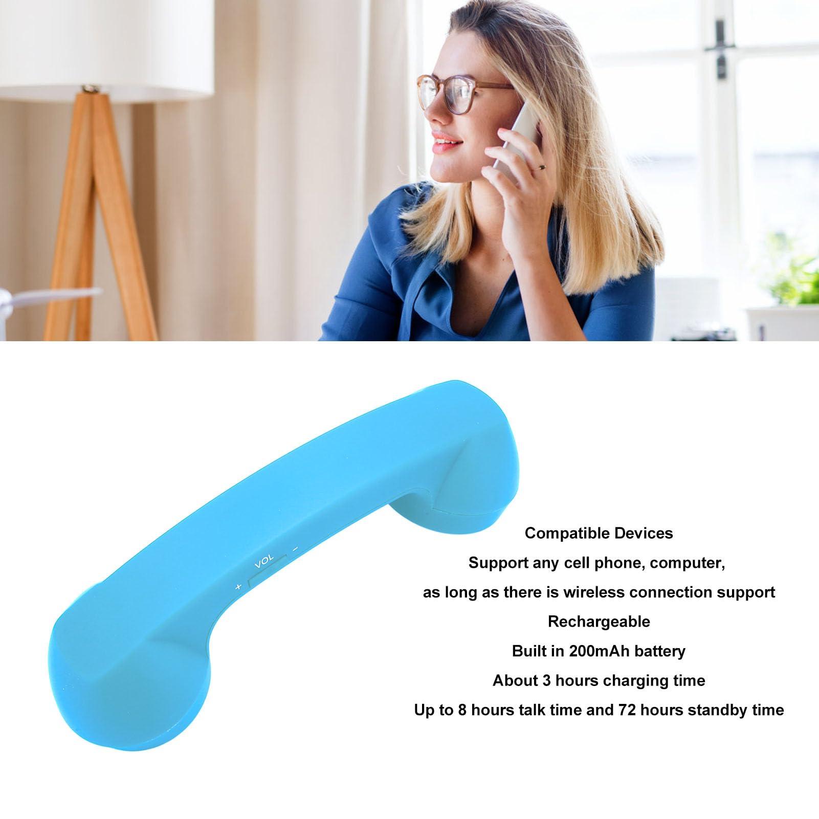 Retro Telephone Handset, Bluetooth Radiation Proof Handset Receivers Headphones for a Mobile Phone with Comfortable Call (Sky Blue) - Image 2