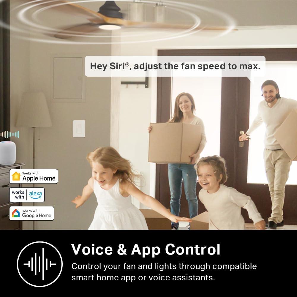 Kasa Smart Ceiling Fan Control & Dimmer Switch | Adjustable 4-Speed Fan & Brightness Control | Works w/Apple HomeKit, Alexa & Google Home | 2.4G Wi-Fi Only, Single Pole, Neutral Wire Required | KS240 - Image 6