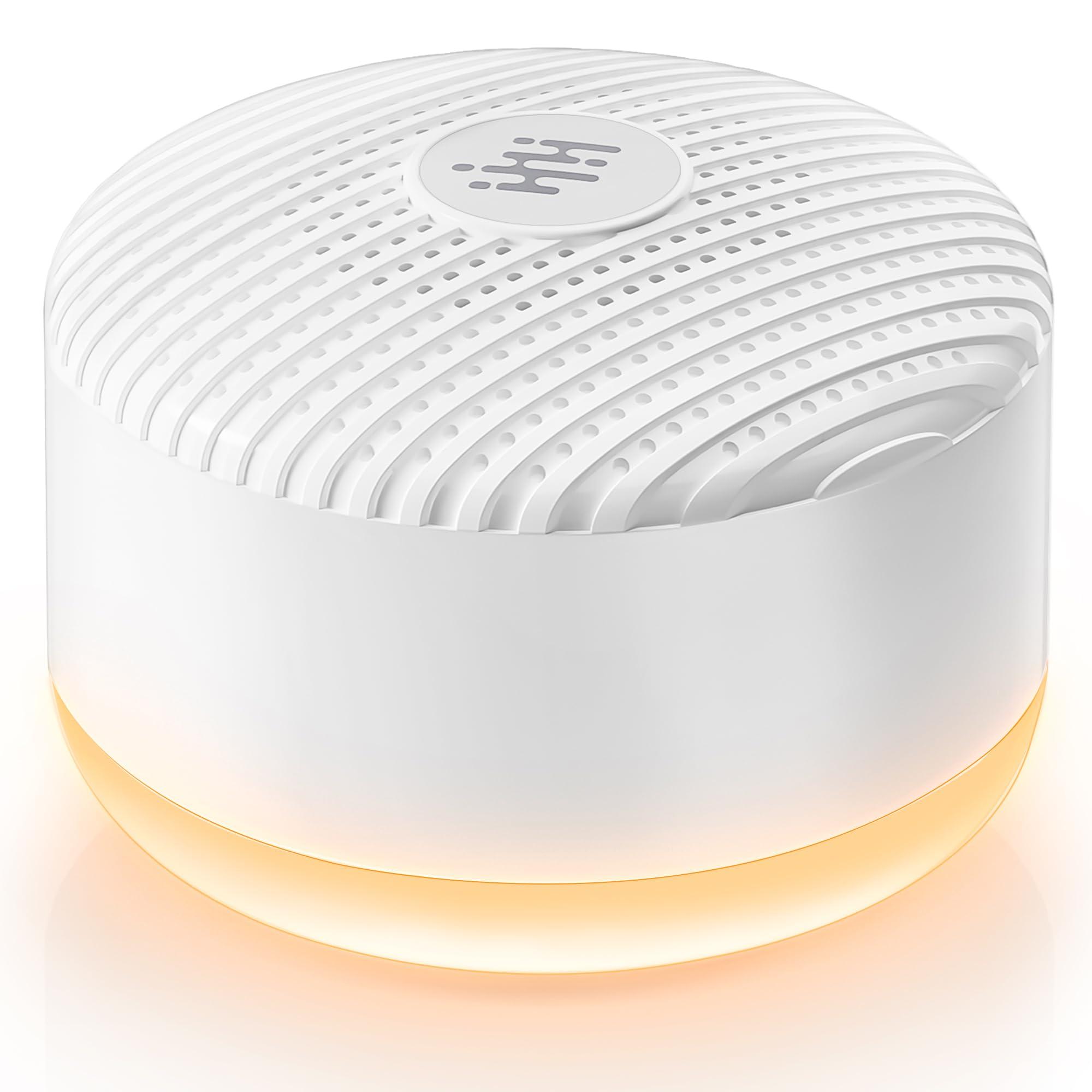 Portable Sound Machine & Night Light, White Noise Sound Machine for Baby & Adults with 12 Selected Sounds - Rechargeable, Memory Function, Timer - Sleep Soother, Home & Travel, White