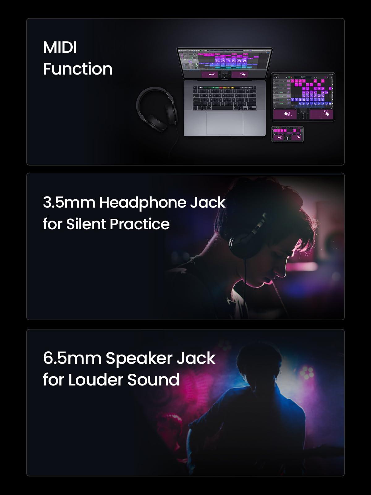 AeroBand Guitar Smart Guitar With Silicone Strings, Travel Silent Guitar With Detachable Fretboard, Headphone Jack, Built-in Speaker and Drum system, Aeroband APP Play, MIDI Guitar - Image 6