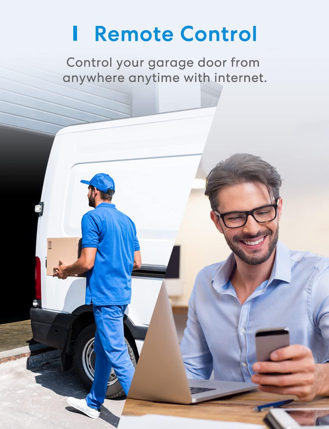 meross Smart Garage Door Opener Remote, Compatible with Apple HomeKit, Amazon Alexa, Google Assistant, SmartThings, Multiple Notification Modes, No Hub Needed - Image 2