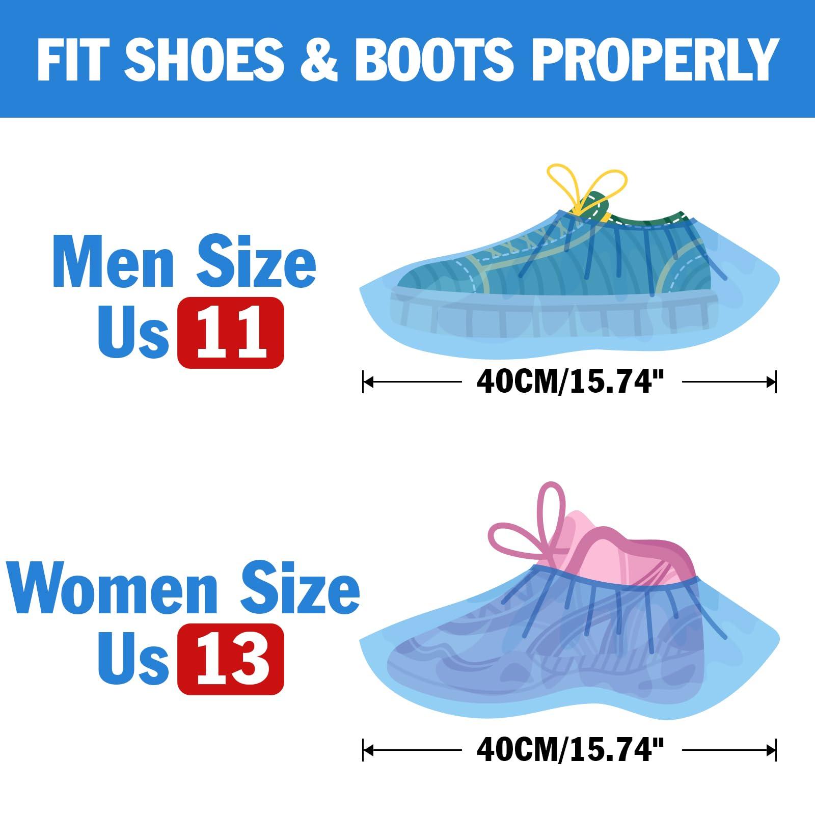 300 PCS (150 pairs) Shoe Covers Disposable Non Slip, Waterproof Booties for Shoes Covers for Indoors, Fits Up to Size 11 US Men and 13 US Women, Blue - Image 6