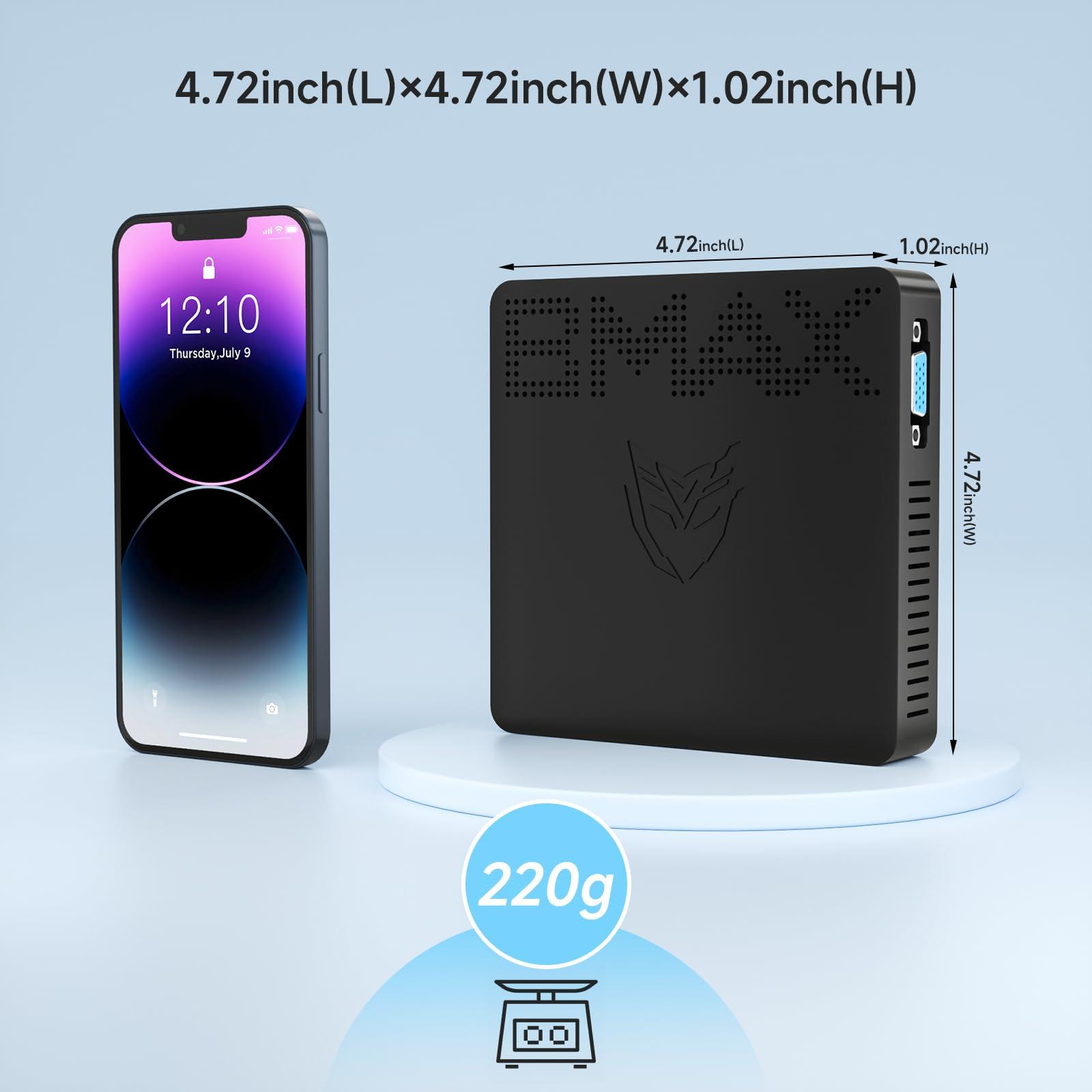 Bmax Mini PC B1 Pro 8GB LPDDR4 /128GB eMMC, Intel Gemini Lake N4000 (Up to 2.6 GHz), Support 512GB/2TB M.2 SSD Expansion, 2.4G/5G Dual WiFi BT4.2, 4K Dual Display Micro Computer - Image 3