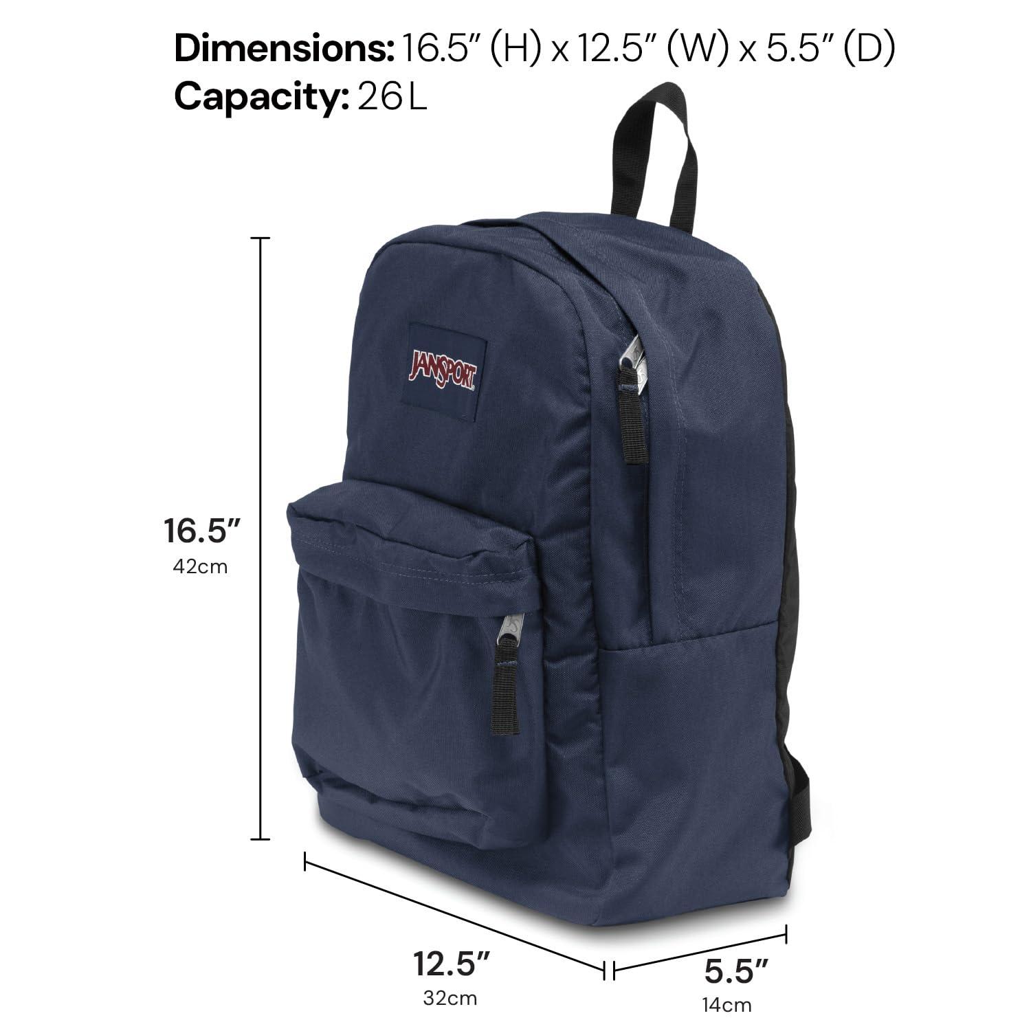 JanSport SuperBreak One Backpacks - Durable, Lightweight Bookbag with 1 Main Compartment, Front Utility Pocket with Built-in Organizer - Premium Backpack, Black - Image 3