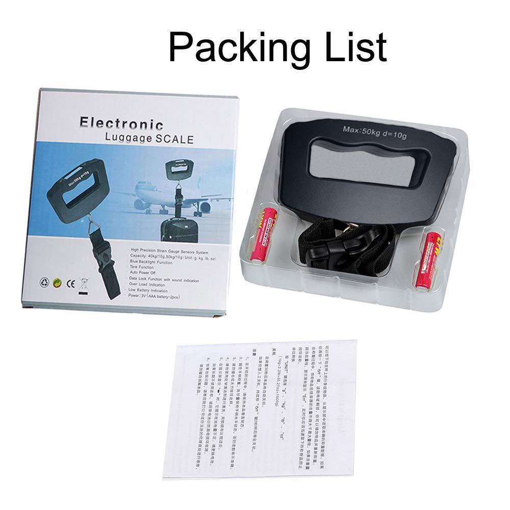 YAGSUW Handheld Digital Luggage Scale with Grip for Travel Portable Electronic Weighing Suitcase and Bag 110Lb/50kg Black - Image 7