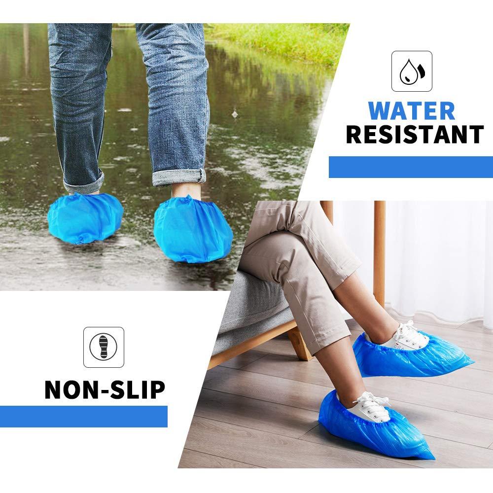 Green Convenience 100 Pack 50 Pairs Disposable Shoe Covers Boot Cover Waterproof, Dust proof, The Size Fit Most, Non-slip, Blue, Protect Your Shoes, Floor, Carpet - Image 4