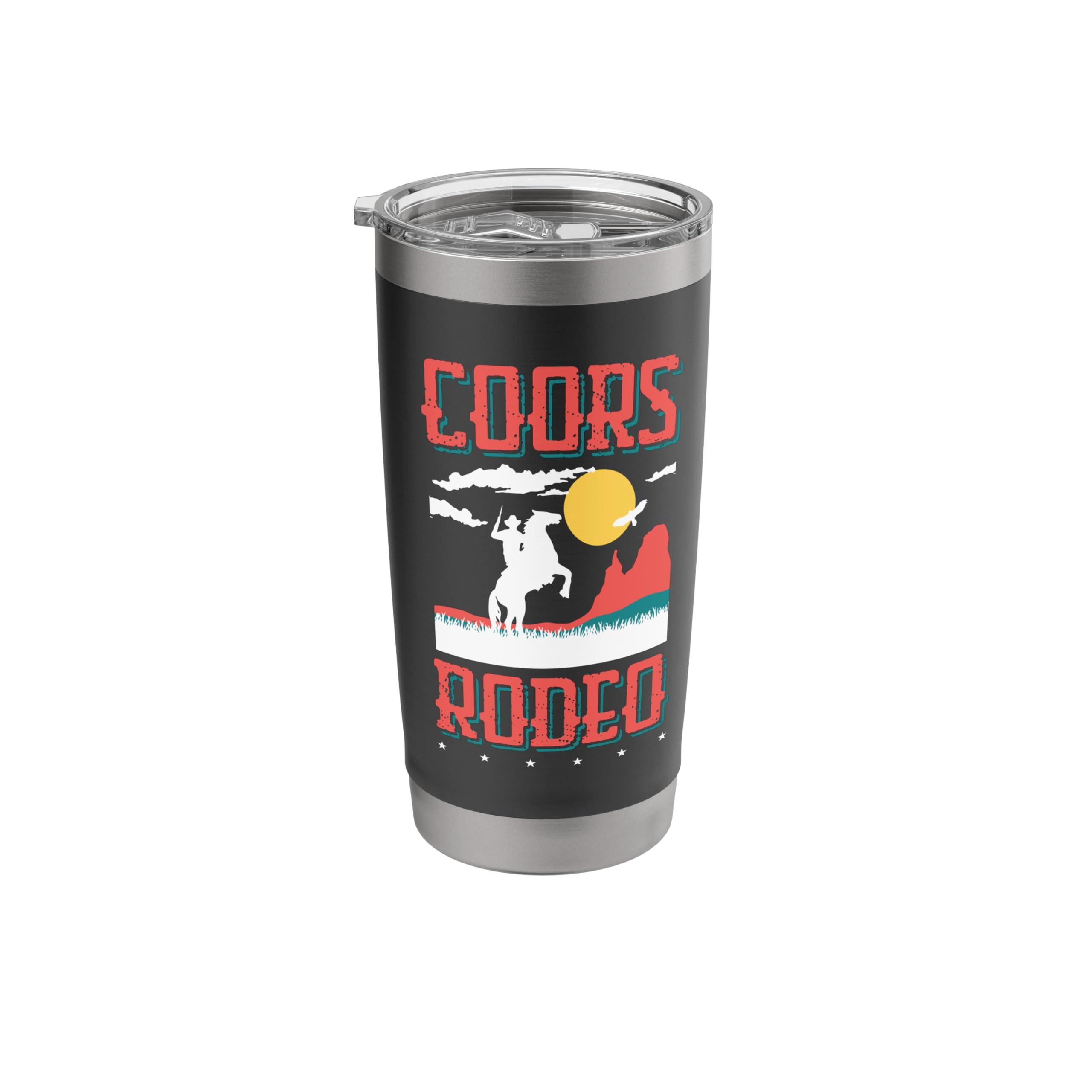 Retro Cowhide Riding Coors Cowboys Western Country Rodeo Stainless Steel Insulated Tumbler
