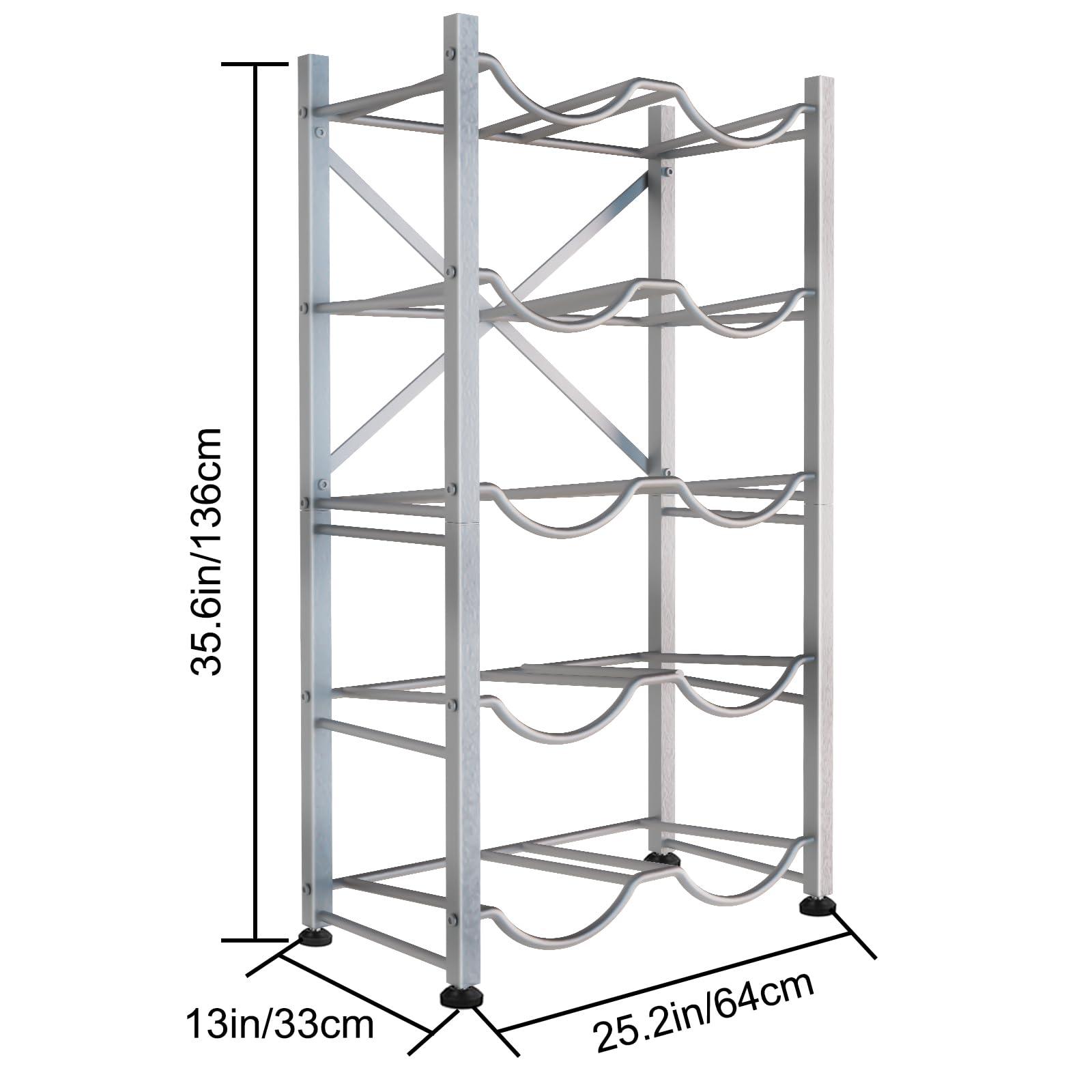 Semoprus 5 Gallon Water Bottle Holder for 10 Bottles, 5 Tiers Double Row Water Jug Holder, Detachable Heavy Duty Water Jug Stand, Water Jug Rack for Office, Kitchen, Garages, Restaurant, and Gym - Image 3