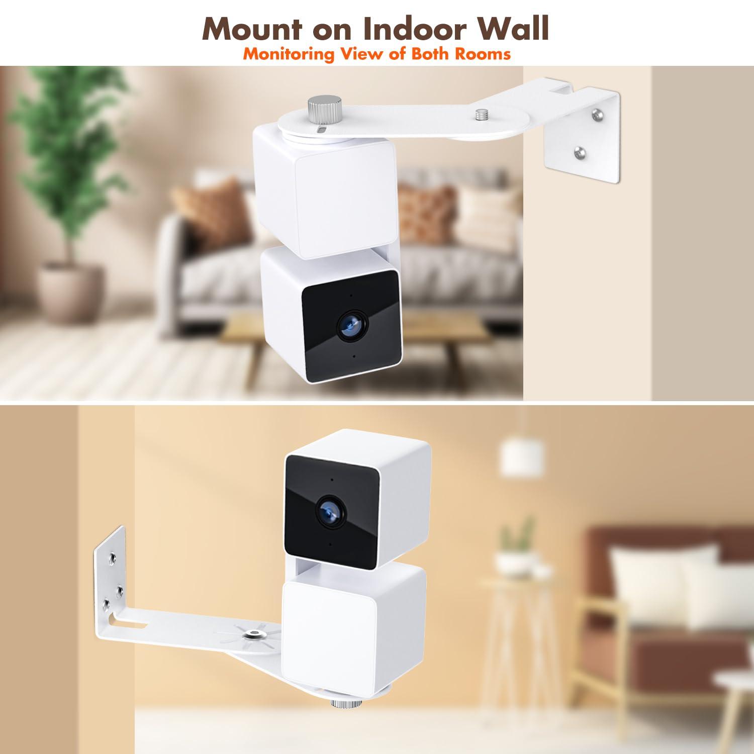 2Pack Metal Corner Wall Mount Bracket for Wyze Cam Pan V3/V2, Wyze Cam V4/V3/V2, Max Cover Both Sides of The House 300 Degrees Reduce Blind Spots, Indoor Outdoor Mount for Wyze - Image 6
