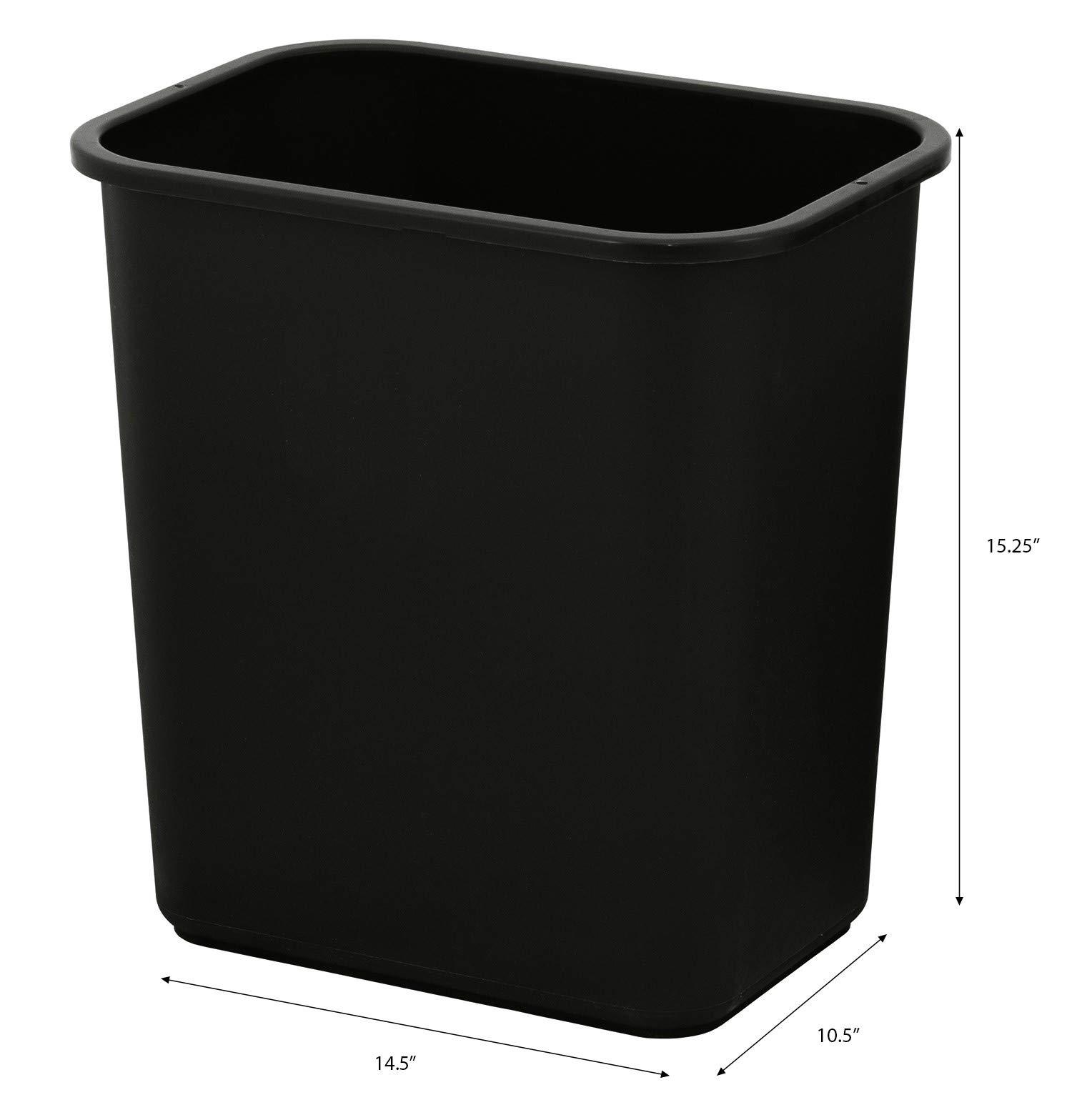 United Solutions 7 Gallon / 28 Quart Space Saving Trash Wastebasket, Fits Under Desk and Small, Narrow Spaces in Commercial, Kitchen, Home Office, and Dorm, Easy to Clean, Black (Pack of 12) - Image 3