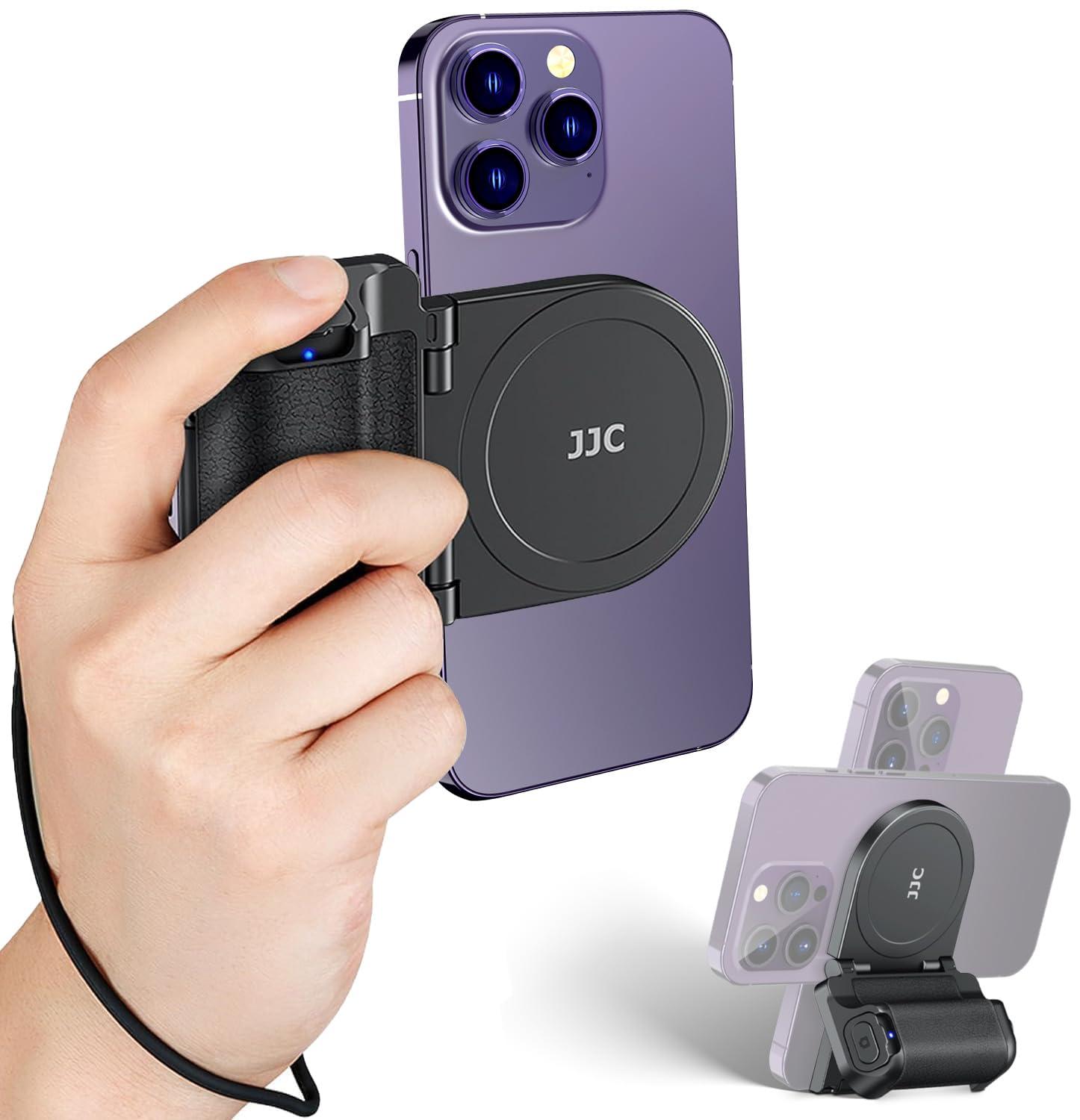 Magnetic Smartphone Shooting Holder Phone Hand Grip Handle Snap On Phone Stand with Tripod Mount & Wireless Shutter Remote for iPhone 16 15 14 13 12 Pro Max Android Cellphone Vlog Video Photography