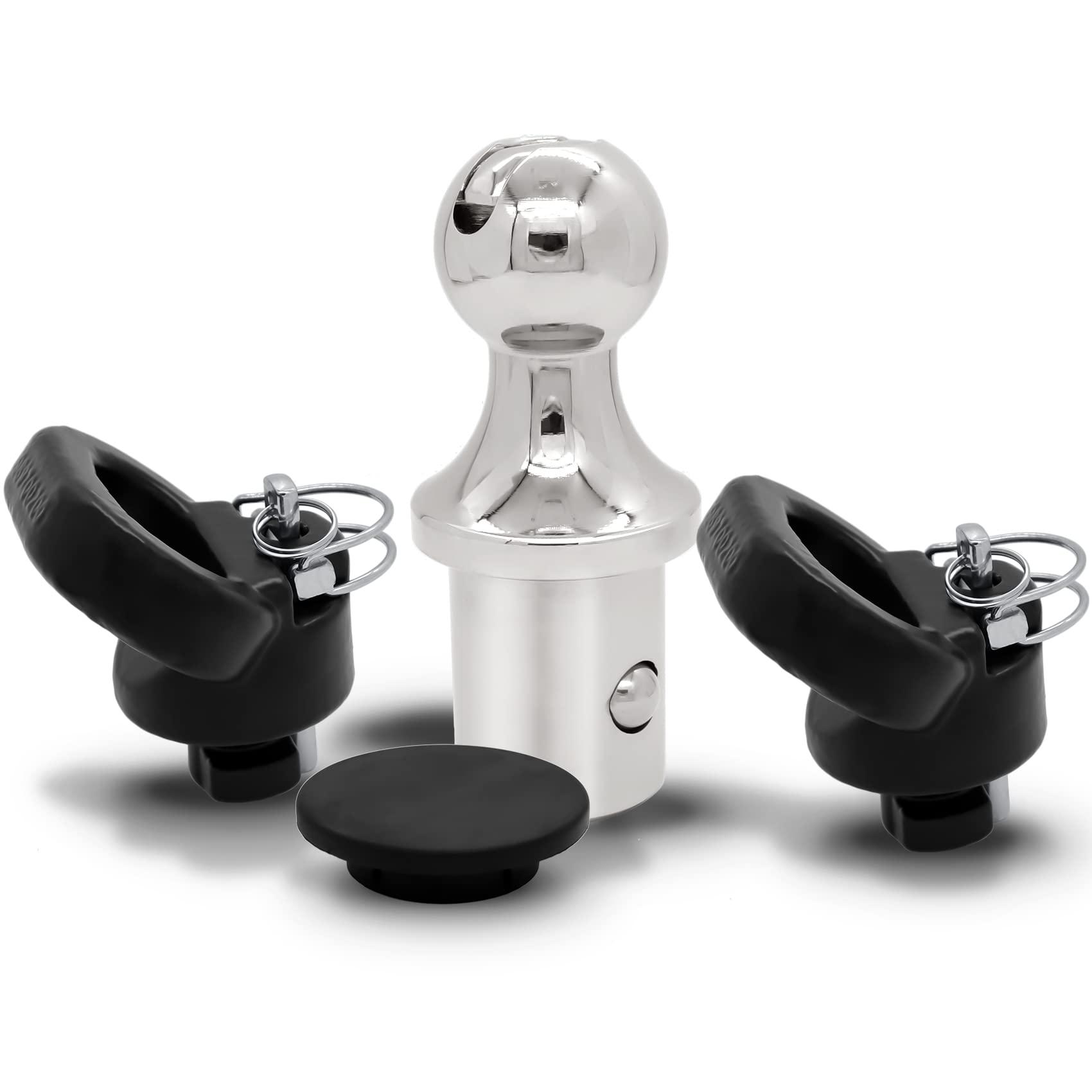 60618, Puck System Gooseneck Hitch Ball Kit, Compatible with 2013-2025 Dodge RAM 2500 3500, 2-5/16 Inch Gooseneck Ball for Truck Bed with 2 Gooseneck Safety Chain Anchors | 30000 lbs GTW/ 7500 lbs VTW