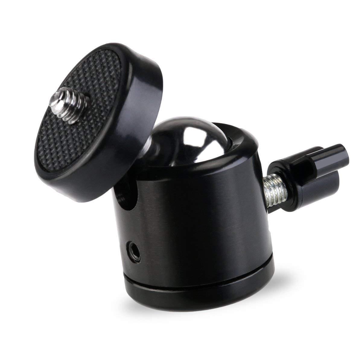 SLOW DOLPHIN Hot Shoe Mount Adapter 360 Degree Swivel Mini Ball Head 1/4 Tripod Screw Head for Cameras, Camcorders, Smart Phone, LED Video Light, Microphone(4 Packs) - Image 3