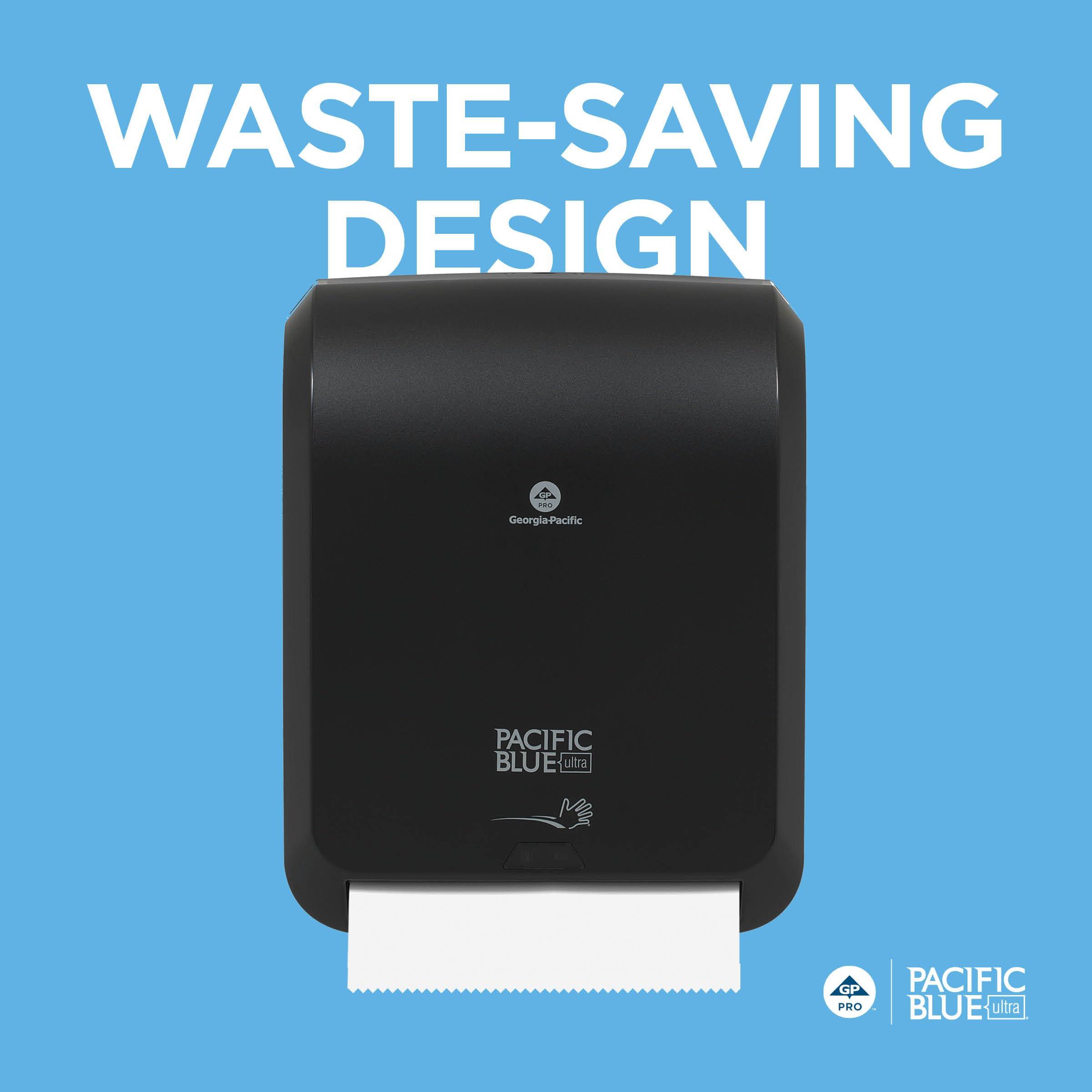 Pacific Blue Ultra 8" High-Capacity Automated Touchless Paper Towel Dispenser by GP PRO (Georgia-Pacific); Black; 59590; 12.9" W x 9" D x 16" H; 1 Dispenser - Image 6