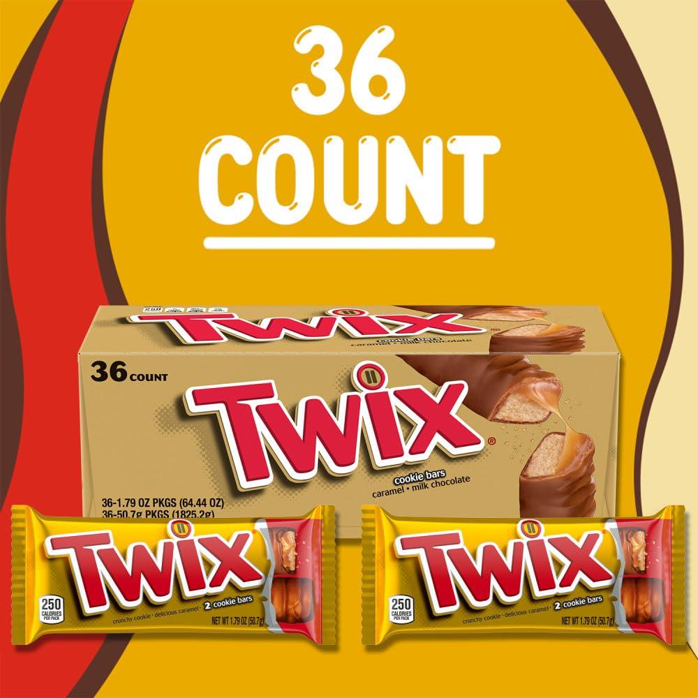 TWIX Bulk Chocolate Candy Individually Wrapped - Full Size, Caramel Chocolate Cookie Candy Bar, 36-Count Box - Image 6