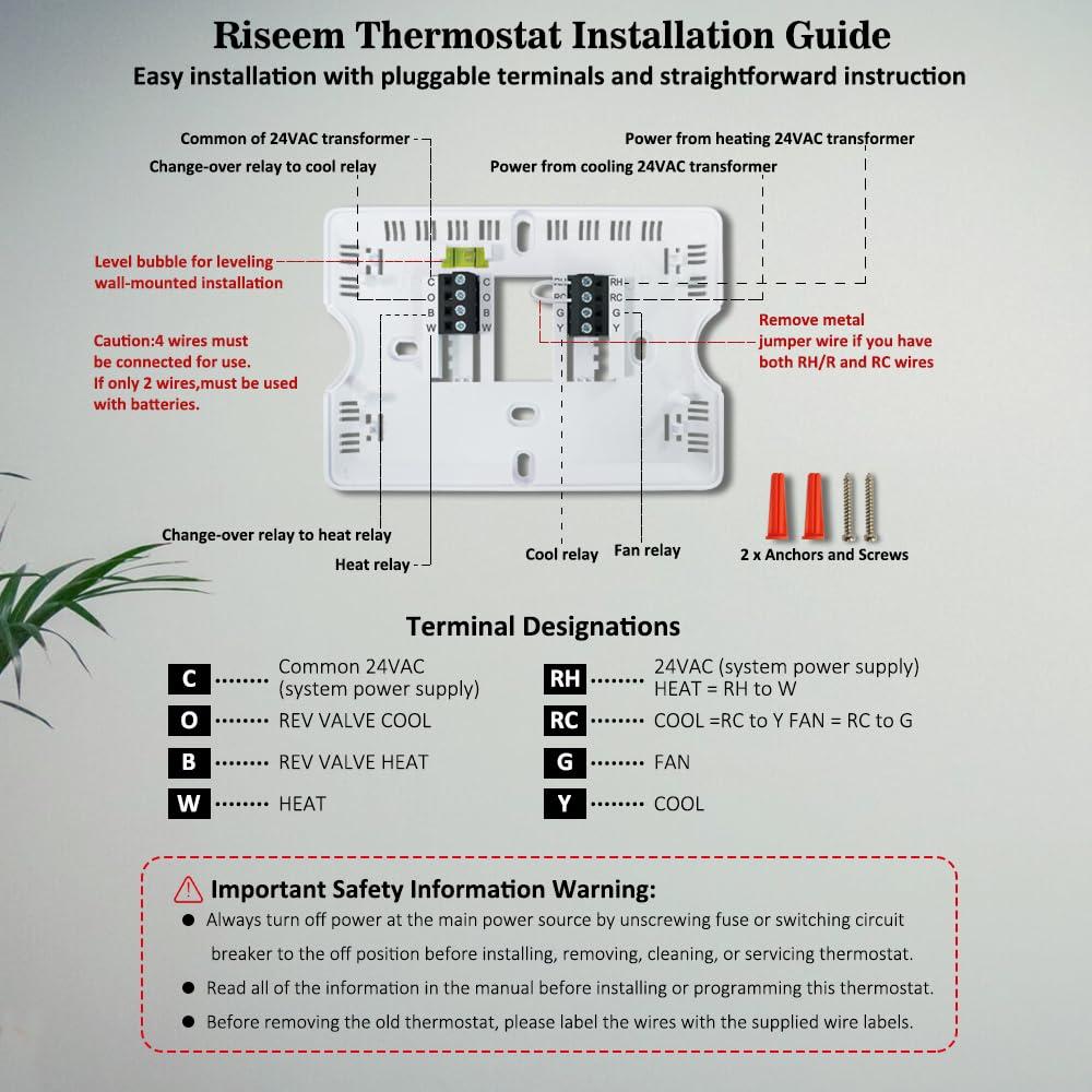 NonProgrammable Thermostat for Home, Digital Energy-Saving Thermostat,Single-Stage Systems, 1 Heat/1 Cool, Easy DIY Install,White Backlight - Image 6