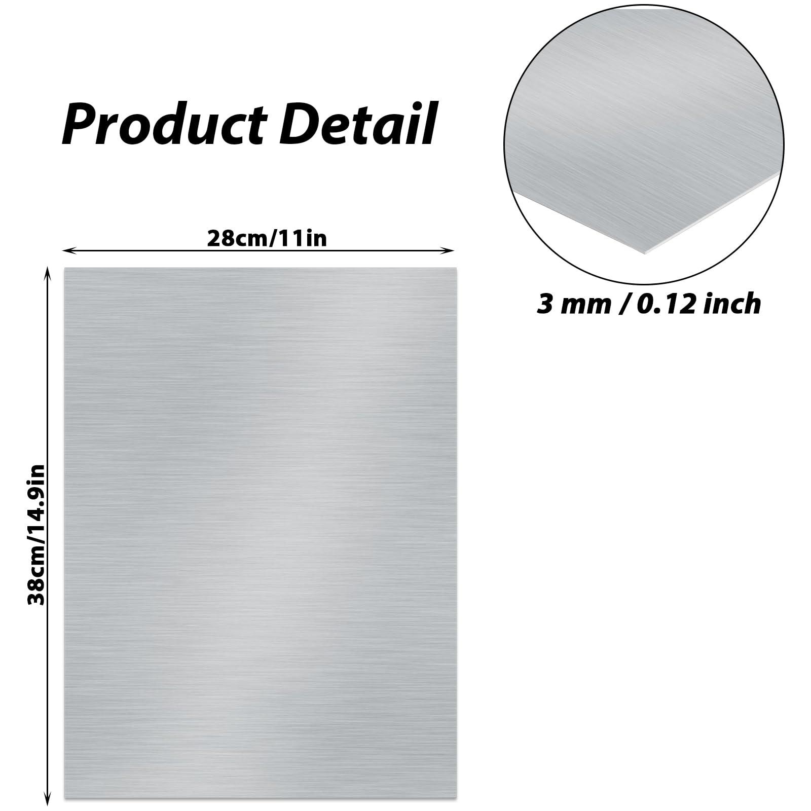 ZUQIAN 2 Pack 6061 T6 Aluminium Metal Sheet 11 x 15 x 1/8 Inch Thickness Flat Plain Plate Panel Aluminium Metal Plate Sheets with Protective Film, Aluminum Sheet for Crafting - Finely Polished - Image 2