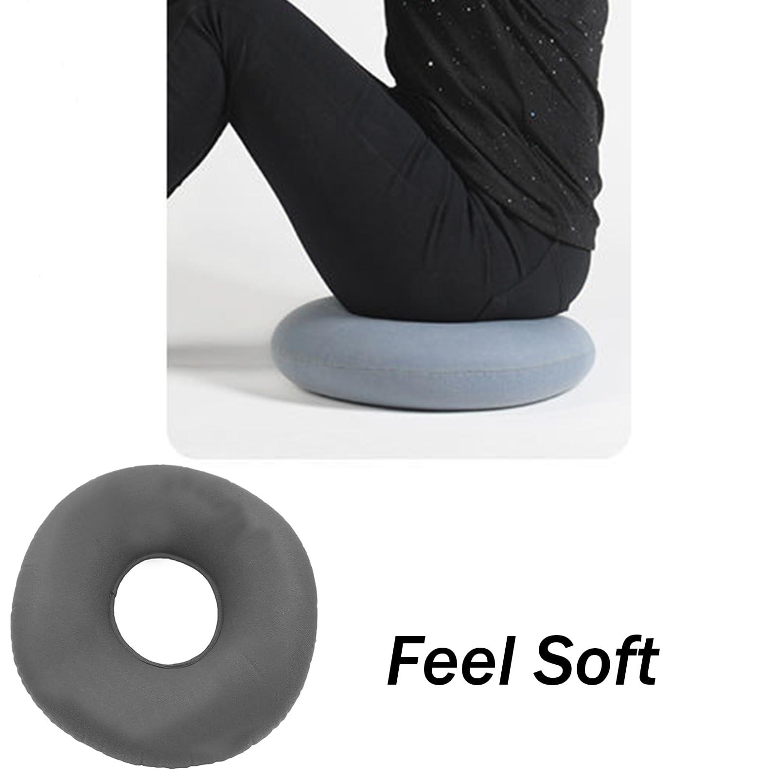 Inflatable Butt Pillow for Tailbone Pain Relief, Pillow Flocked Fabric Air Pillow for The Home, Office, Ultralight Inflatable Pillow for Hiking, Camping (Gray) - Image 4