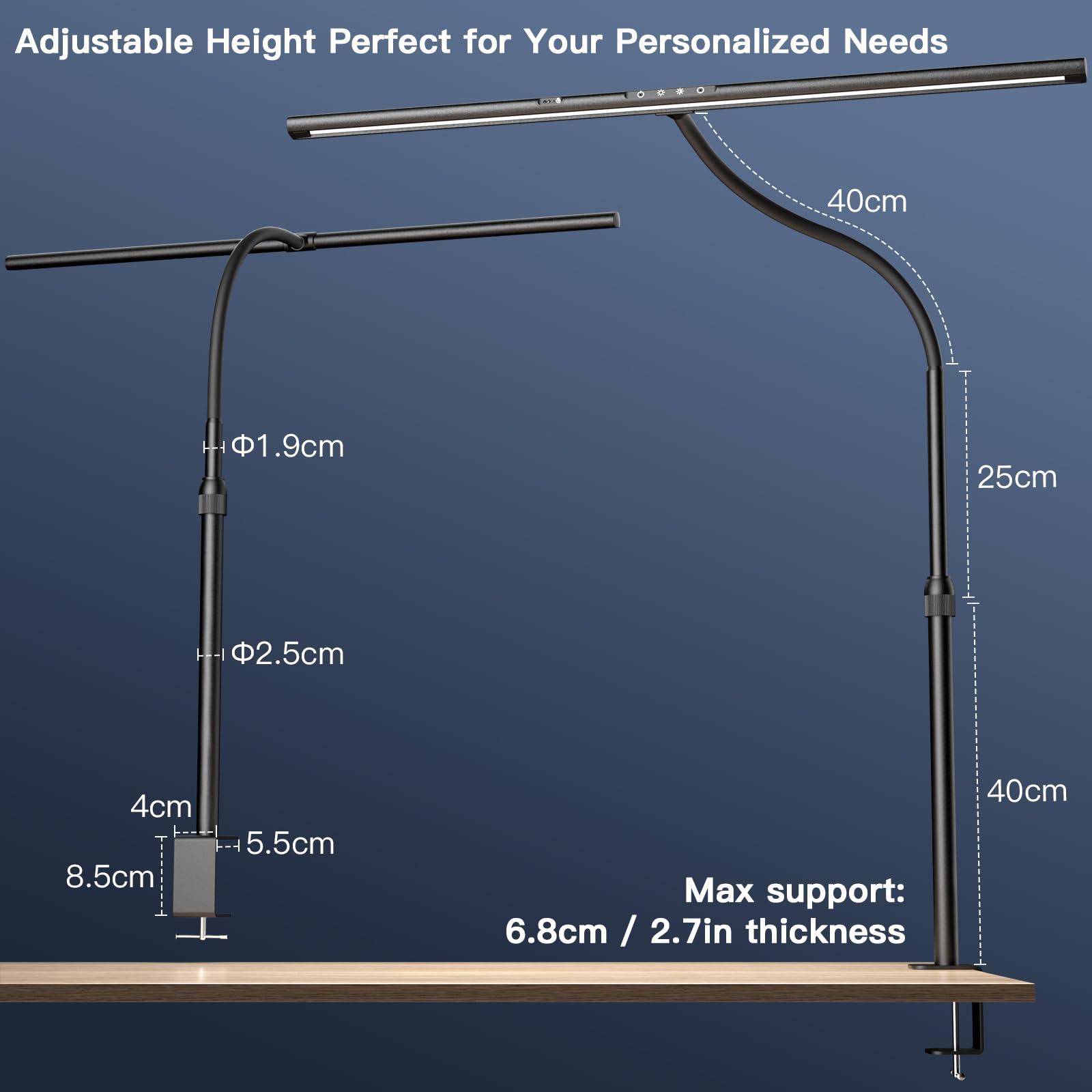 EYOCEAN Desk Lamp, 31.5" Wide 24W for Home Office,Gesture Sensing Control Desk Light, Dimmable & Color Temperature, Eye-Caring Office Lamp, Brightest Architect Light for Screen/Workbench - Image 5