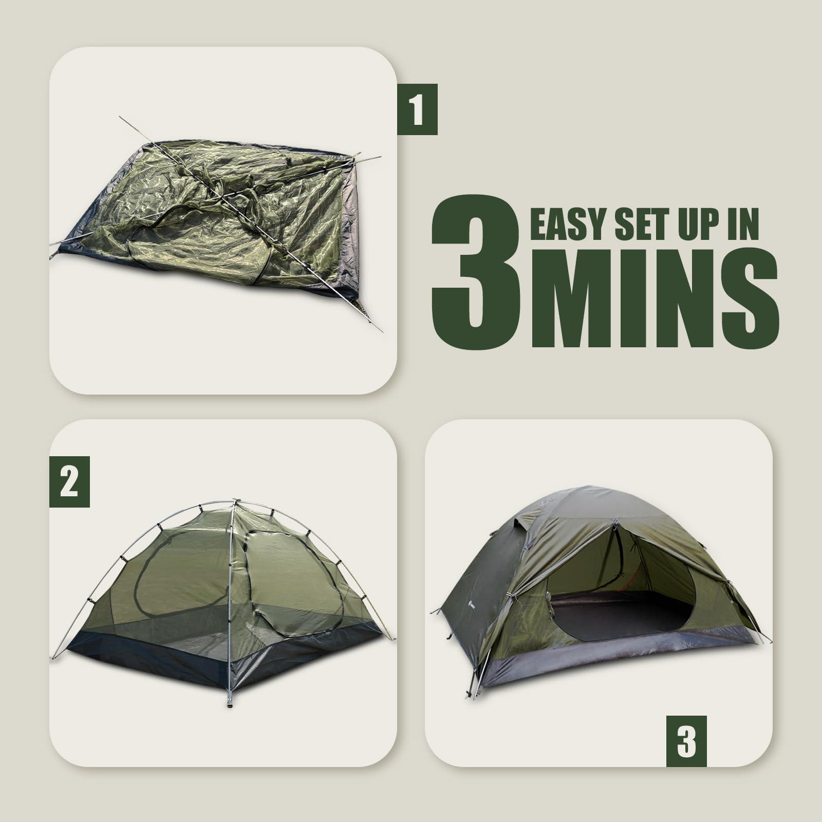 Backpacking Tent for Camping 2/3/4 Person Hiking Ultralight Tent for Waterproof Windproof Outdoor Two Doors Tents Easy Quick Setup Lightweight Tent Instant Tent - Image 7