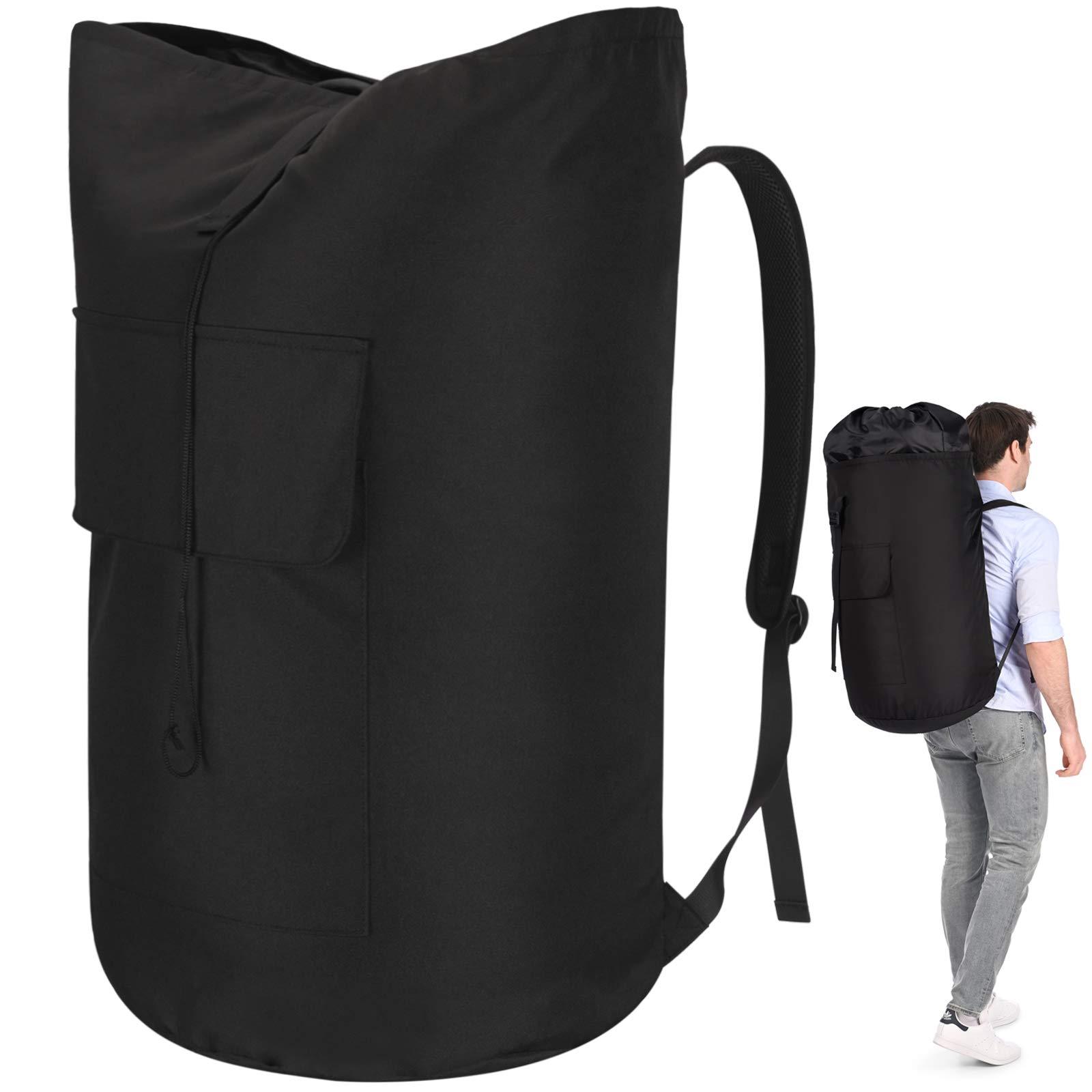 Backpack Laundry Bag, 115L Heavy Duty Extra Large College Laundry Backpack, Dirty Clothes Bag with Shoulder Straps, Laundry Hamper Bag with Drawstring Closure for College Dorm, Apartment, Laundromat