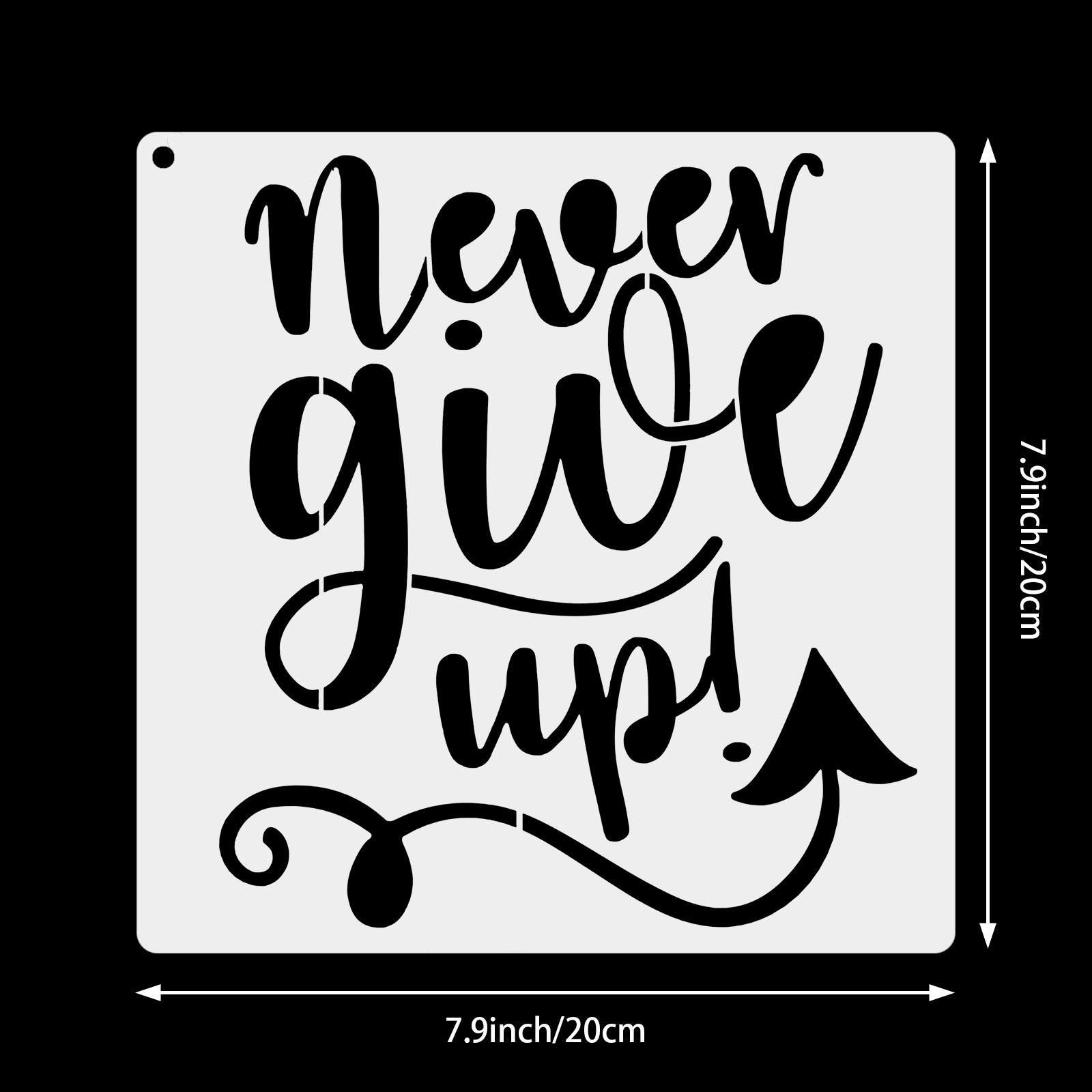 16 Pieces Inspirational Word Stencil Motivational Quote Reusable Polyester Film Template Stencils with Open Ring for Crafts Painting on Wood Drawing Wall Home Decor Gift(7.87 x 7.87 Inches) - Image 3