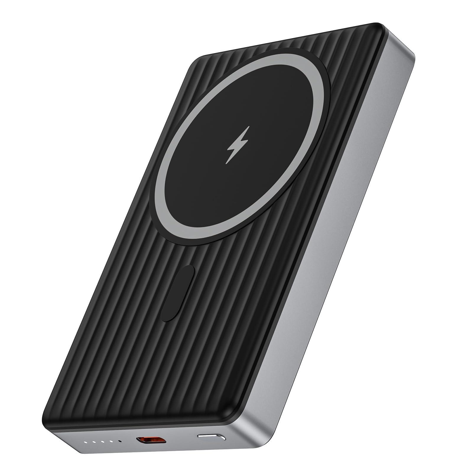 Wireless Portable Charger, 10000mAh Magnetic Power Bank Compatible for Samsung Galaxy S25 Ultra/S25/S24 FE/S23/S22/S21/S20,20W Fast Charging Magsafe Battery Pack USB C Cable for iPhone 16 15 14 13 - Image 1