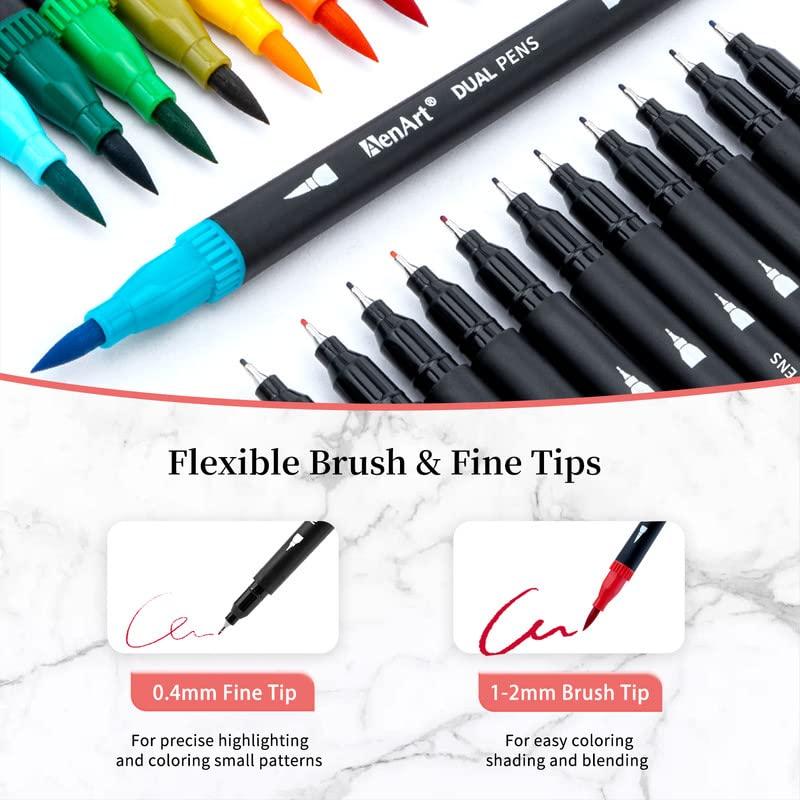 Dual Markers Brush Pens, 36 Fine Point Art Marker, Double Tip Colored Pen for Adult Coloring Hand Lettering, School Classroom Art Suppliers - Image 3