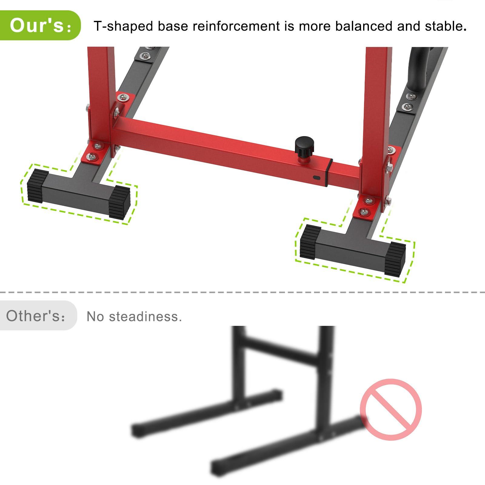 SELEWARE Heavy Duty Dip Bar, Adjustable Width & Height Dip Station Home Gym Fitness Equipment, 800lbs Capacity, Multifunctional Strength Training Dip Stand with Push Up Bar for Tricep Dips, L-Sits - Image 2