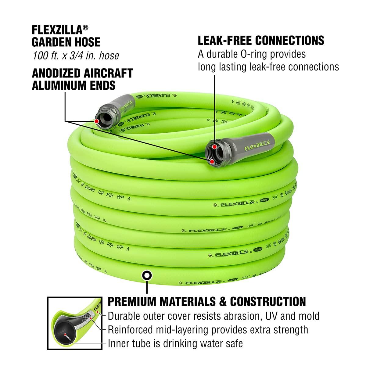 Flexzilla Garden Hose 3/4 in. x 100 ft., Heavy Duty, Lightweight, Drinking Water Safe, ZillaGreen - HFZG6100YW-E - Image 3