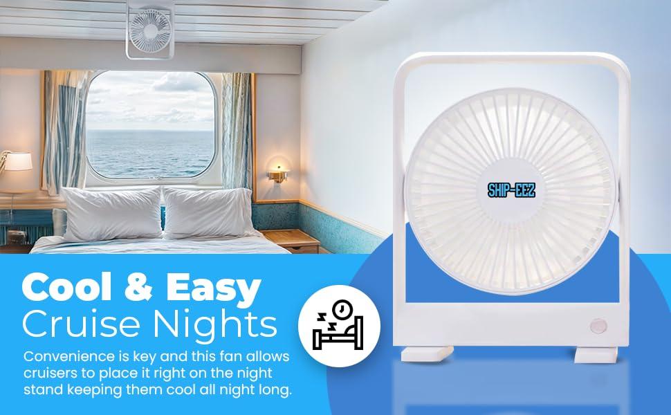 SAILPAK Ship-EEZ Cruise Ship Approved Fan, Magnetically Hangs from Stateroom Ceilings and Walls, The Original Cruise Fan - Image 4