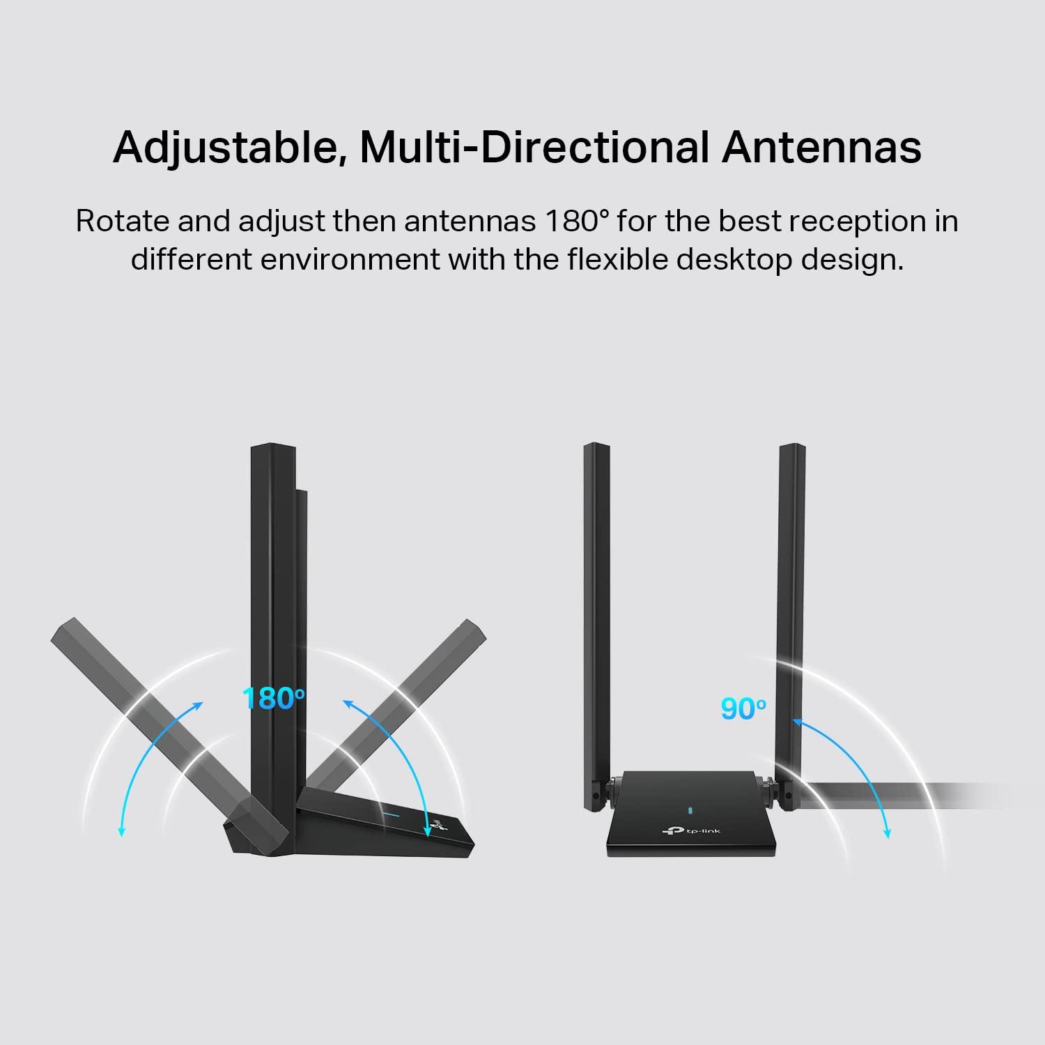 TP-Link WiFi 6 USB Adapter for Desktop PC - (Archer TX20U Plus) AX1800 Wireless Network Adapter with 2.4GHz, 5GHz, High Gain Dual Band 5dBi Antenna, WPA3, Supports Windows 11/10 - Image 7