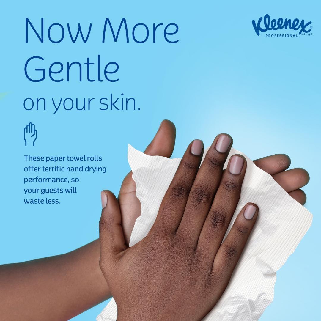 Kleenex Professional Universal Hard Roll Paper Towels, Bulk (50606), 1.75" Core, Premium Absorbency Pockets, White (6 Rolls at 600' Each, 3,600'/Case) - Image 7