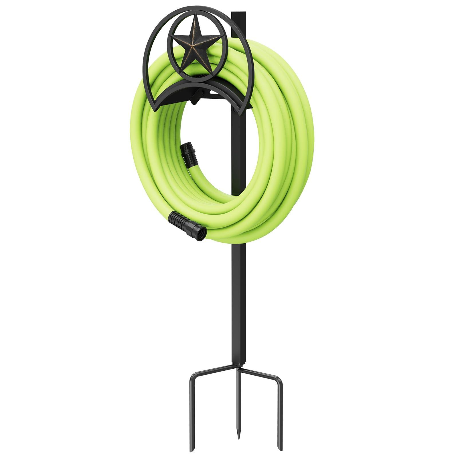 GOFORWILD Garden Hose Holder, Decorative Hose Butler Sturdy Water Hose Rack, Durable Wall Hose Hanger, Holds 125-Feet of 5/8-Inch Hose, Hose Reel, Made of Gauge Steel, 7010 …
